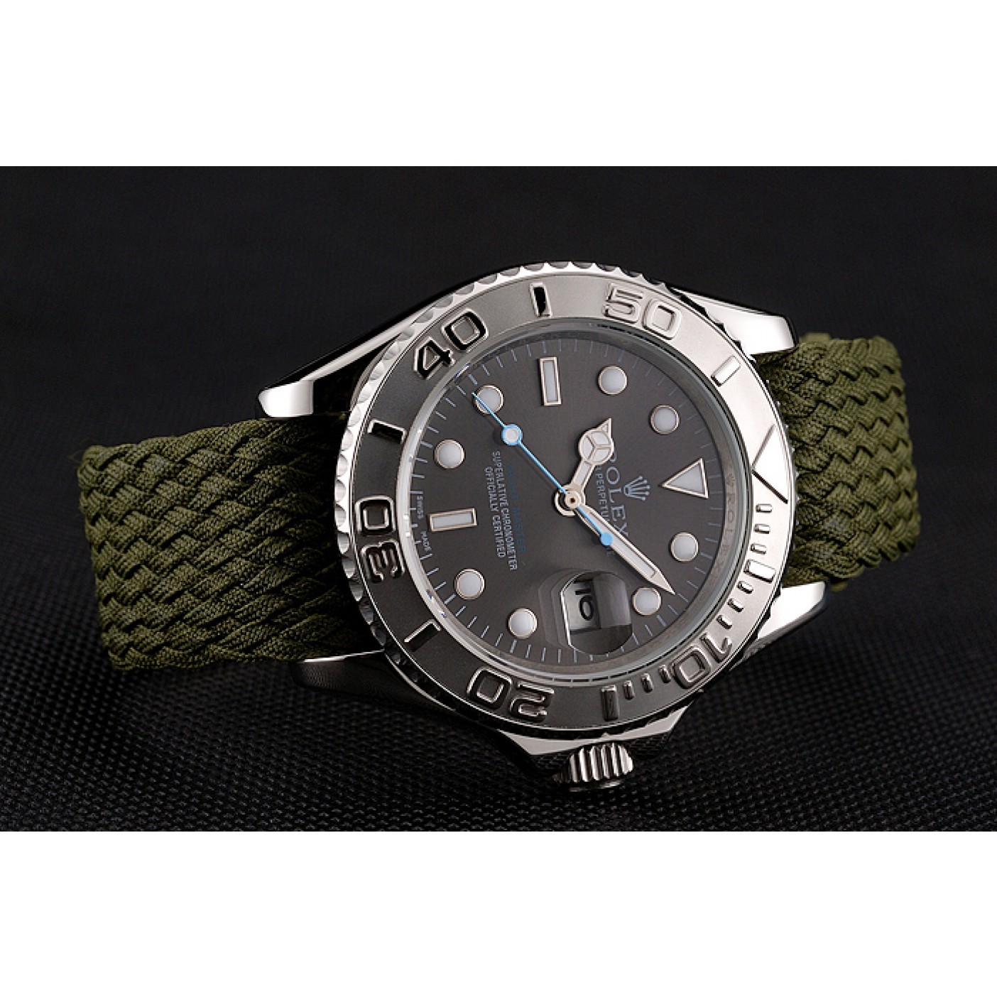 MiroTime Rolex Yacht Master Green Dial Green Fabric Bracelet 1453869