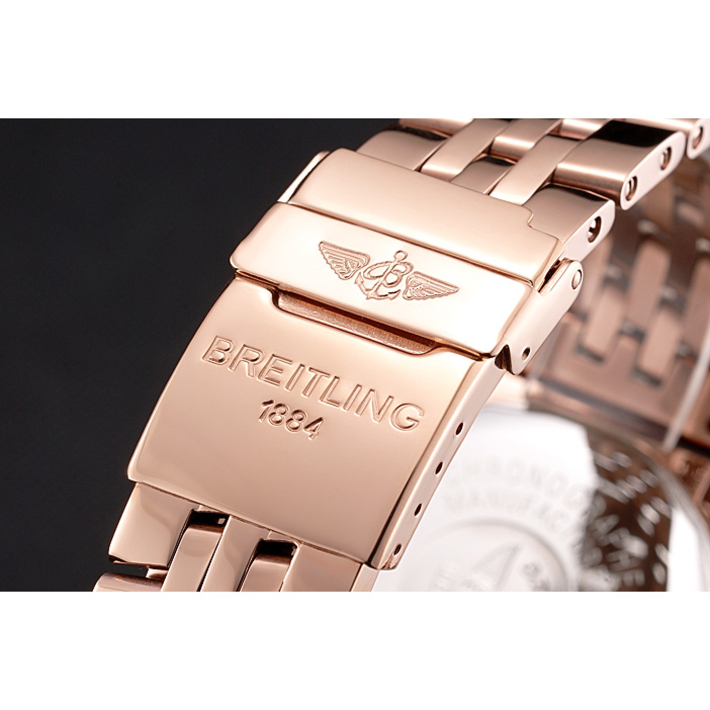MiroTime Breitling Chronomat 44 White Dial Rose Gold Bracelet 622518