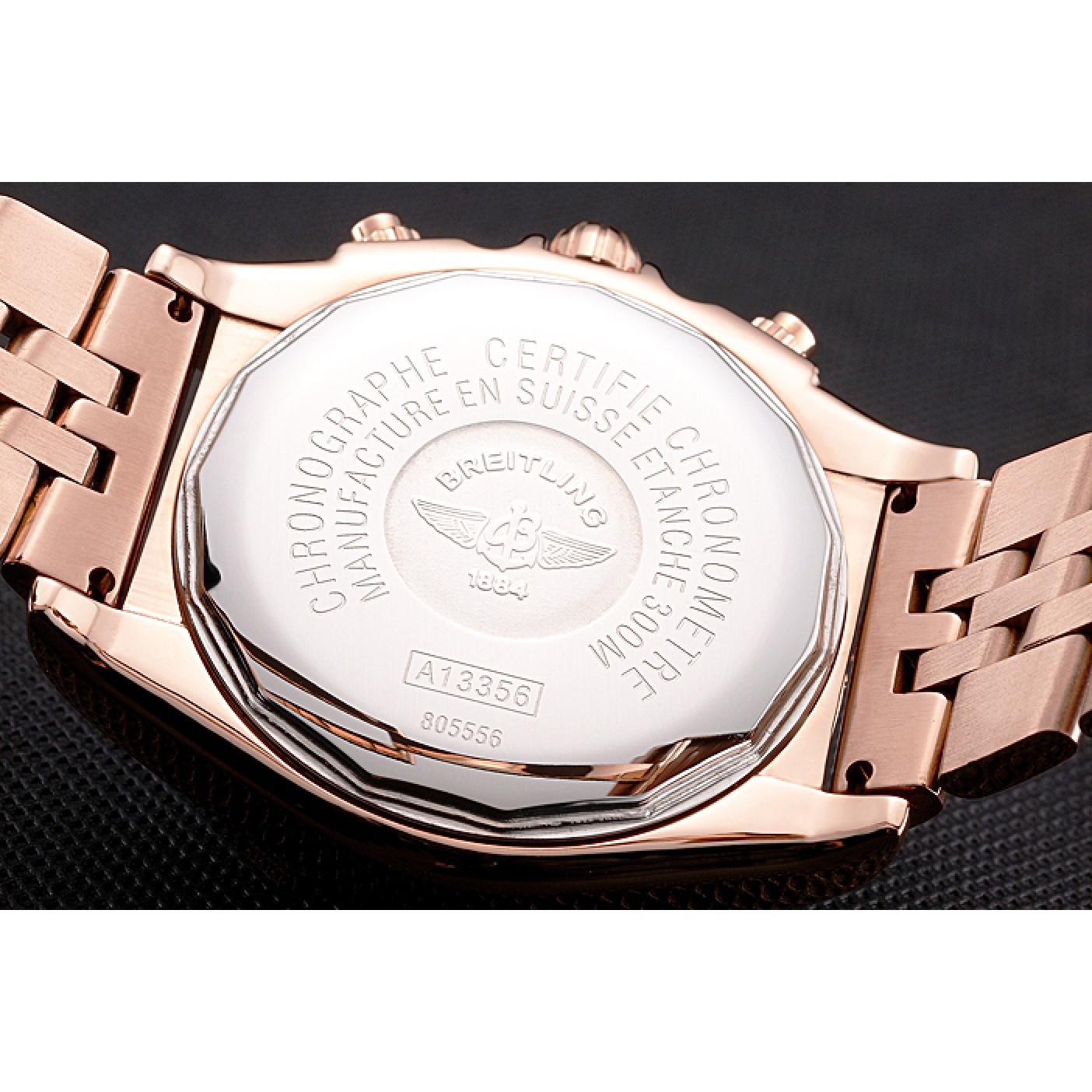 MiroTime Breitling Chronomat 44 White Dial Rose Gold Bracelet 622518