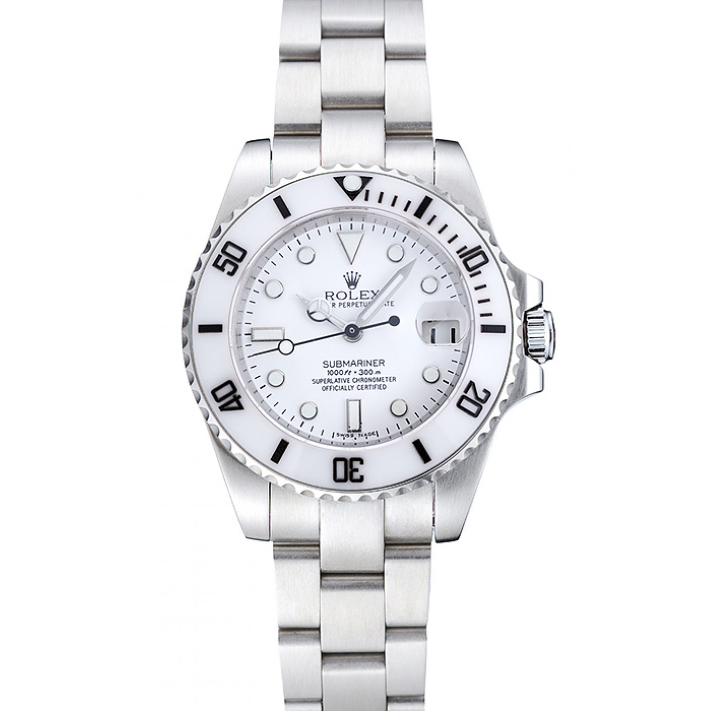 MiroTime Rolex Submariner White Dial Stainless Steel Bracelet 1454152