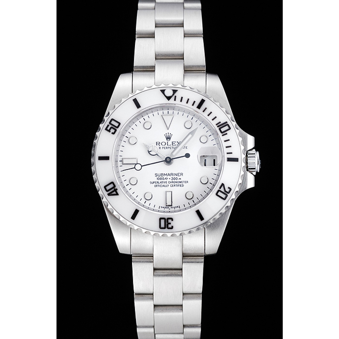 MiroTime Rolex Submariner White Dial Stainless Steel Bracelet 1454152