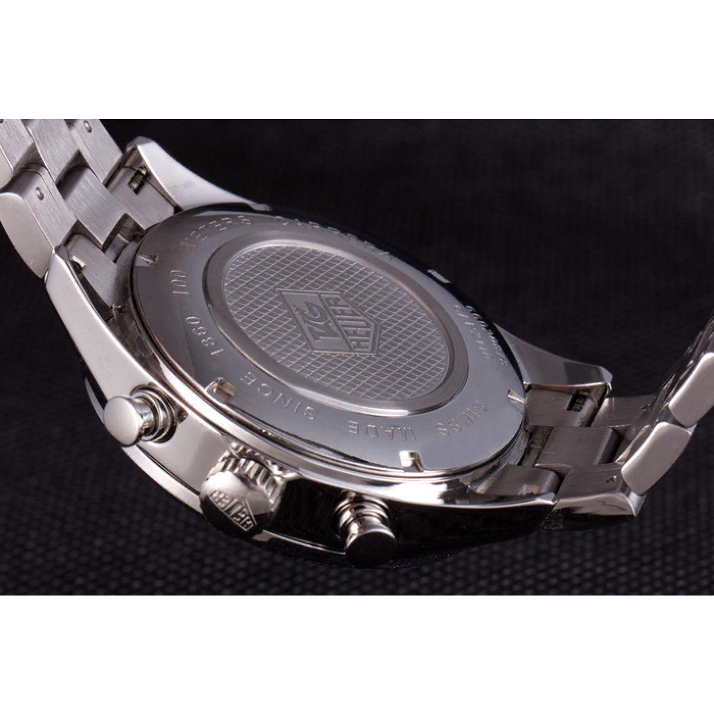 MiroTime Tag Heuer SLR Polished Stainless Steel Case Black Dial Stainless Steel Strap