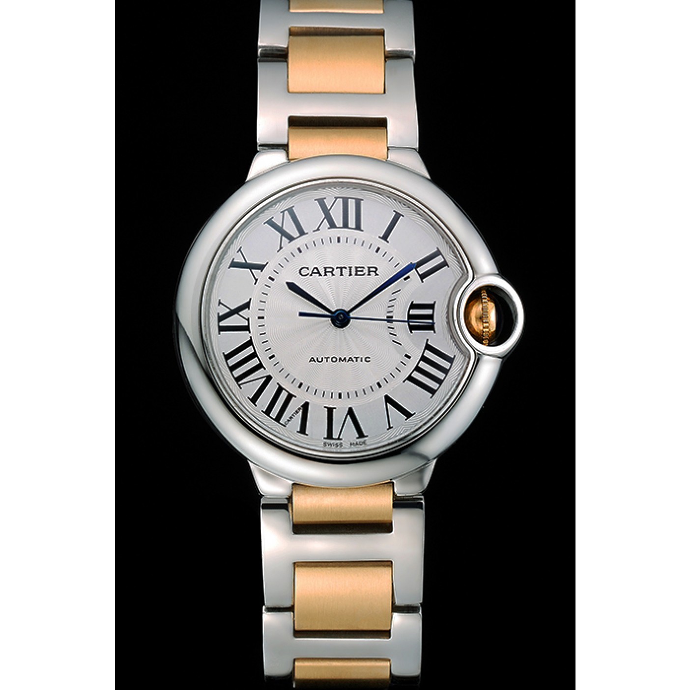 MiroTime Swiss Cartier Ballon Bleu 36mm Silver Dial Stainless Steel Case Two Tone Gold Bracelet 622878