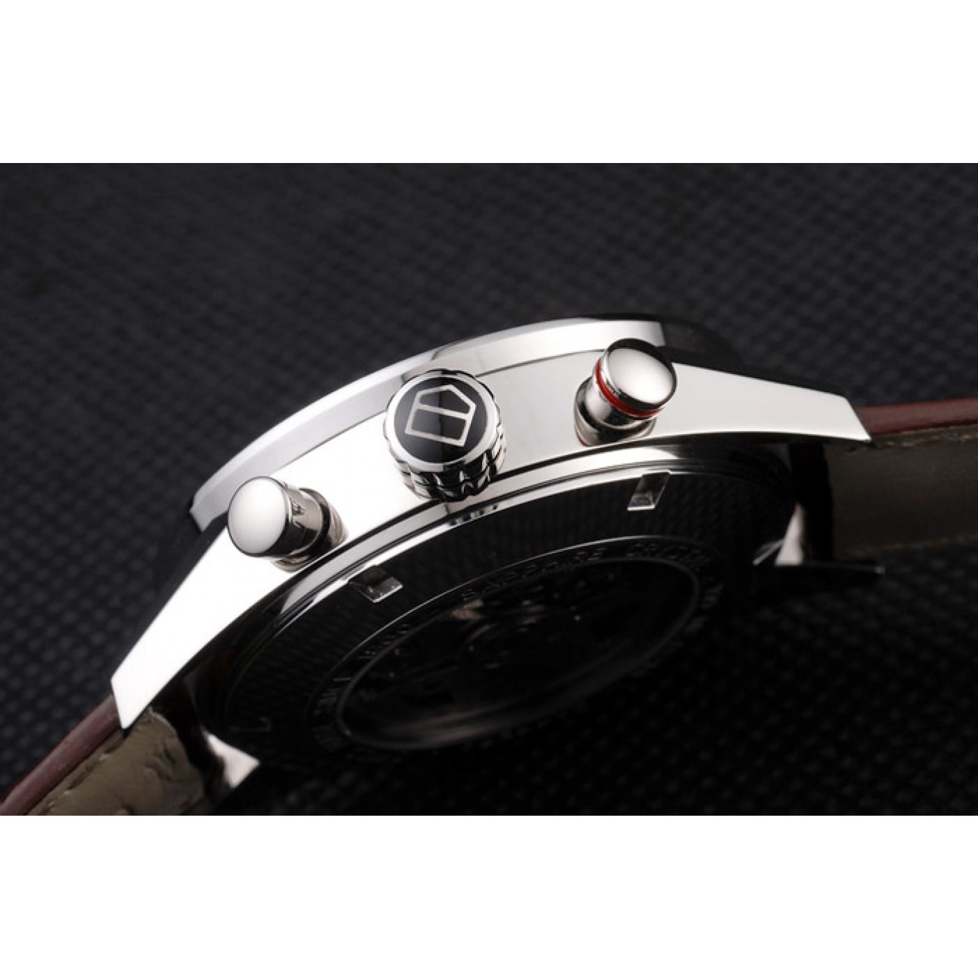 MiroTime Tag Heuer Swiss Carrera Tachymeter Bezel Dark Brown Leather Strap White Dial