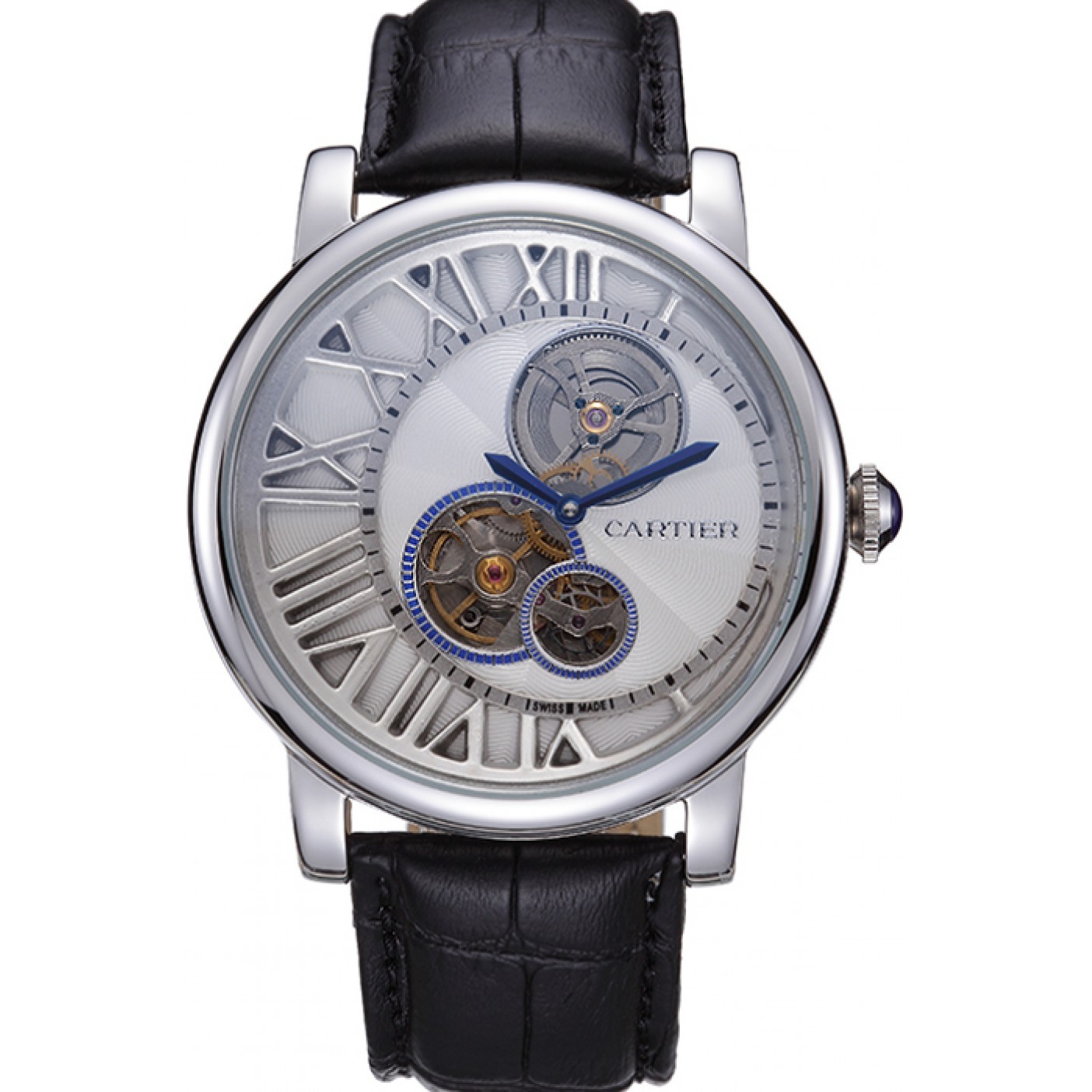MiroTime Cartier Rotonde Reversed Tourbillon White Dial 621948