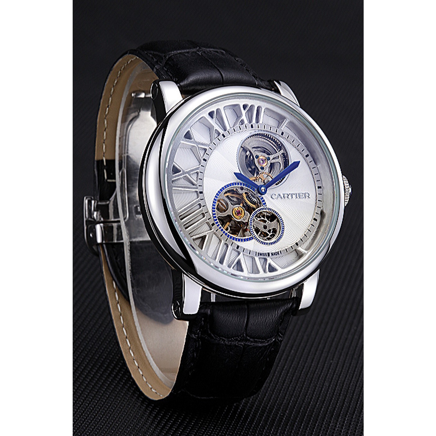 MiroTime Cartier Rotonde Reversed Tourbillon White Dial 621948