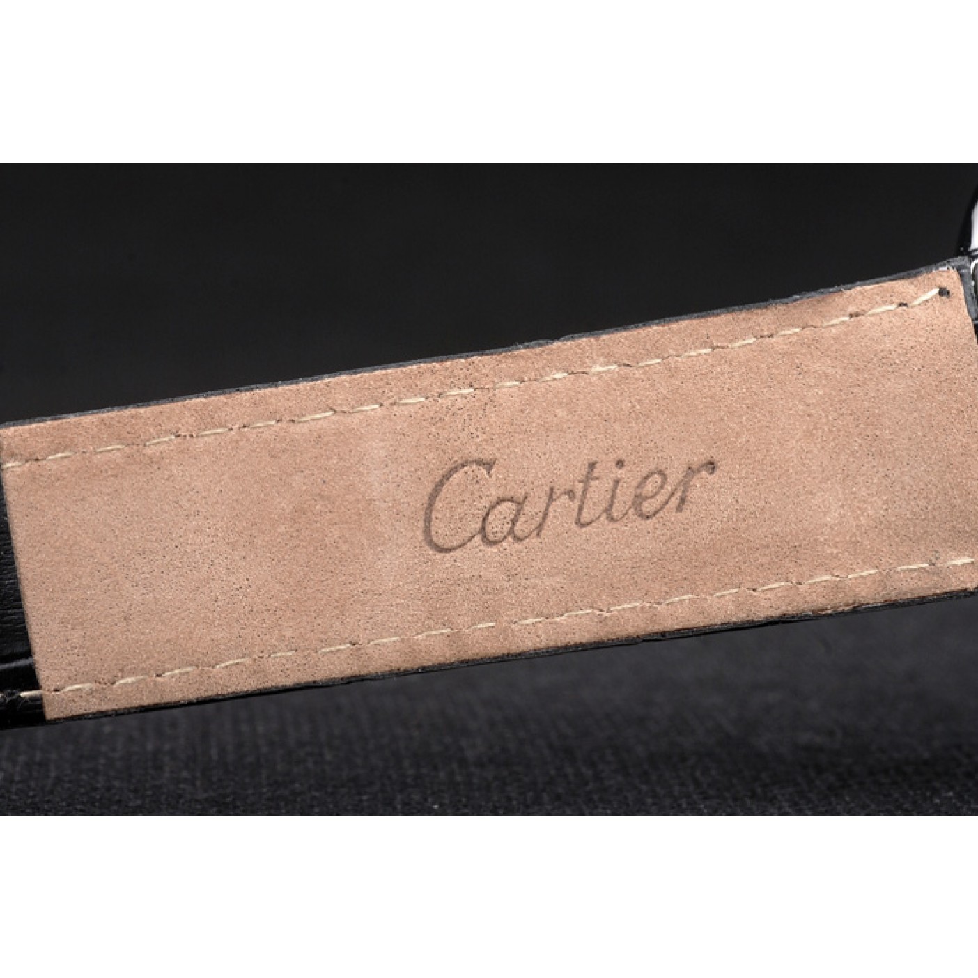 MiroTime Cartier Ballon Bleu 42mm Black Dial Stainless Steel Case Black Leather Bracelet