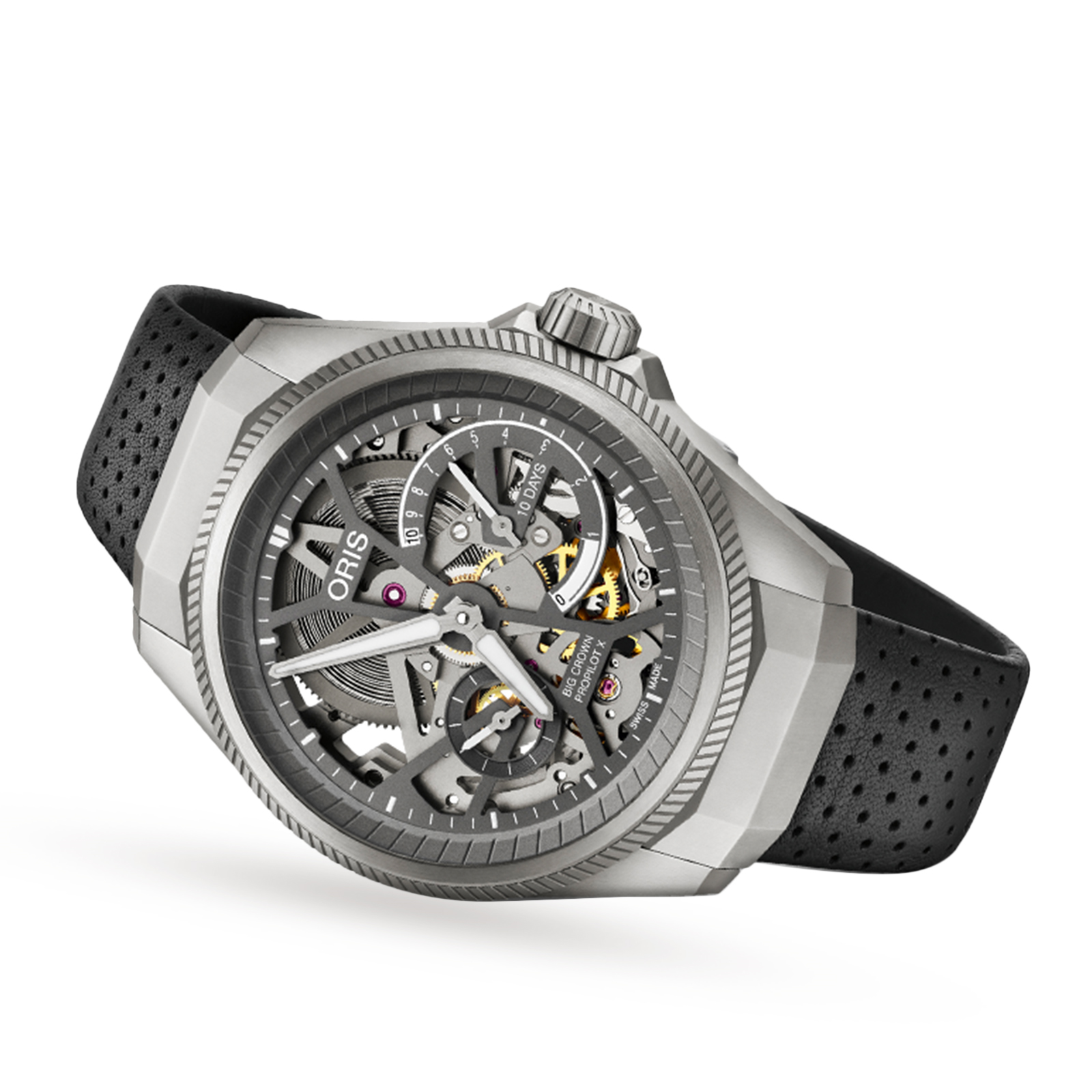 MiroTime Swiss Oris Aviation 44mm Mens Watch 01 115 7759 7153-SET5 22 04TLC