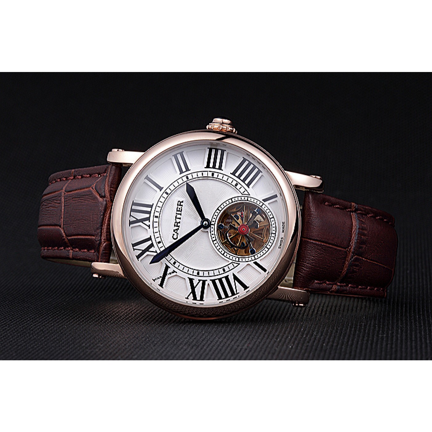 MiroTime Cartier Rotonde Flying Tourbillon White Dial 621958