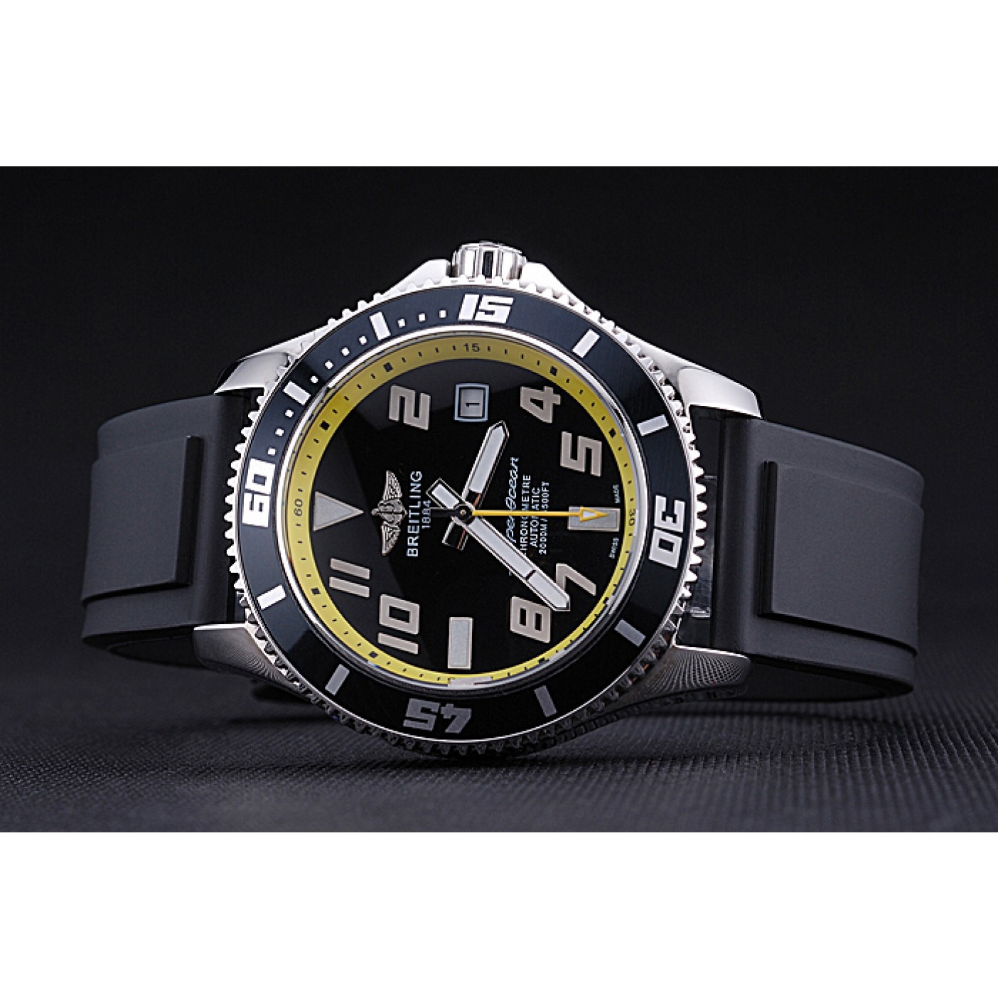 MiroTime Breitling Superocean Black Yellow Dial Watch 622331