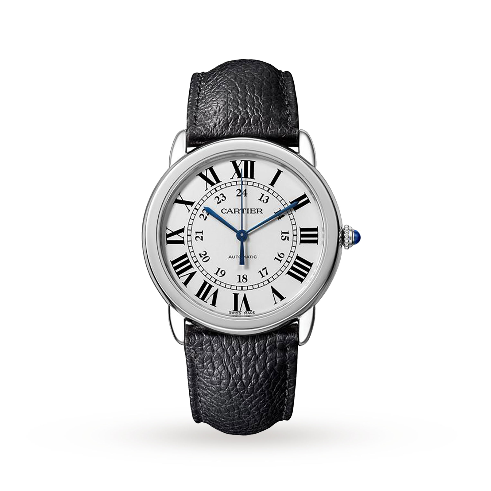 MiroTime Ronde Solo de Cartier watch, 36mm, steel, leather