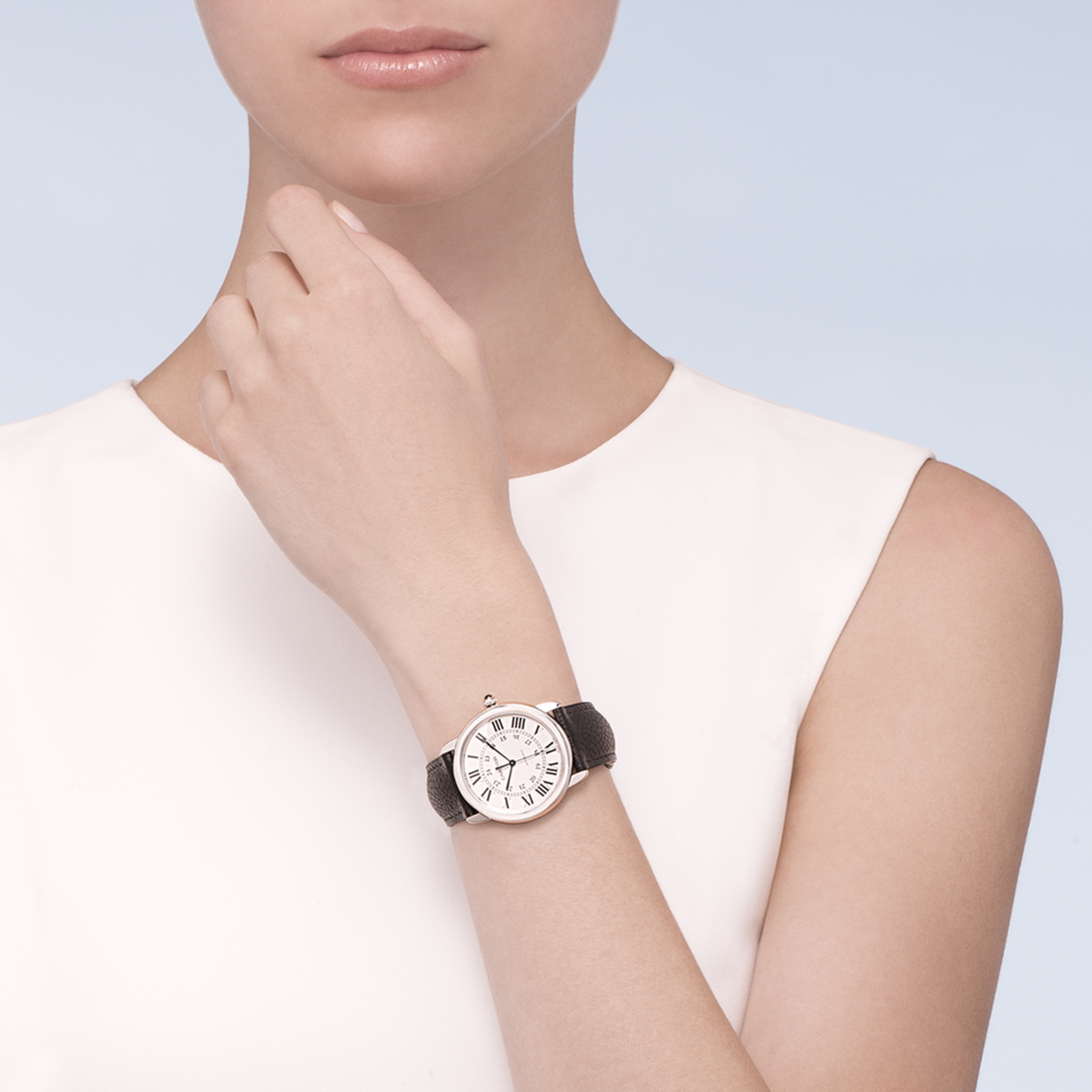 MiroTime Ronde Solo de Cartier watch, 36mm, steel, leather