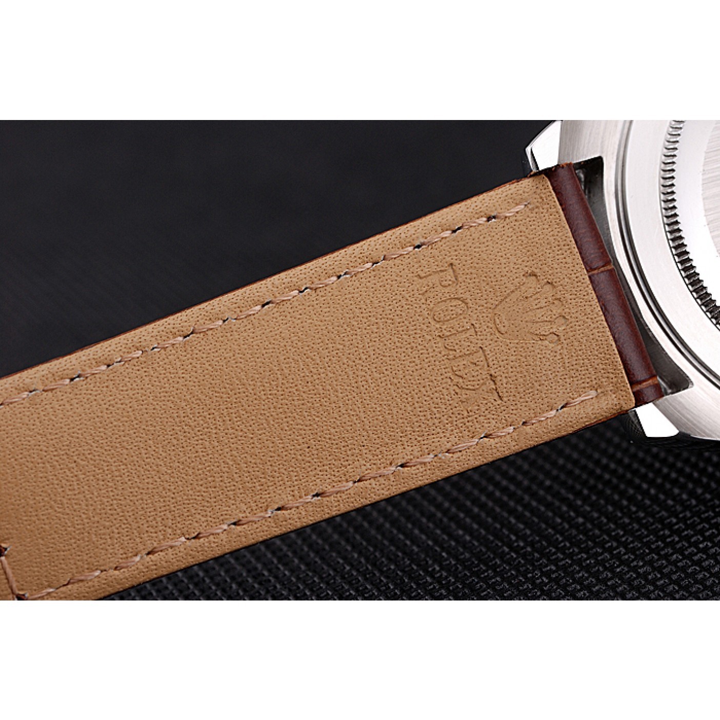 MiroTime Rolex Daytona Stainless Steel Case White Dial Brown Leather Strap