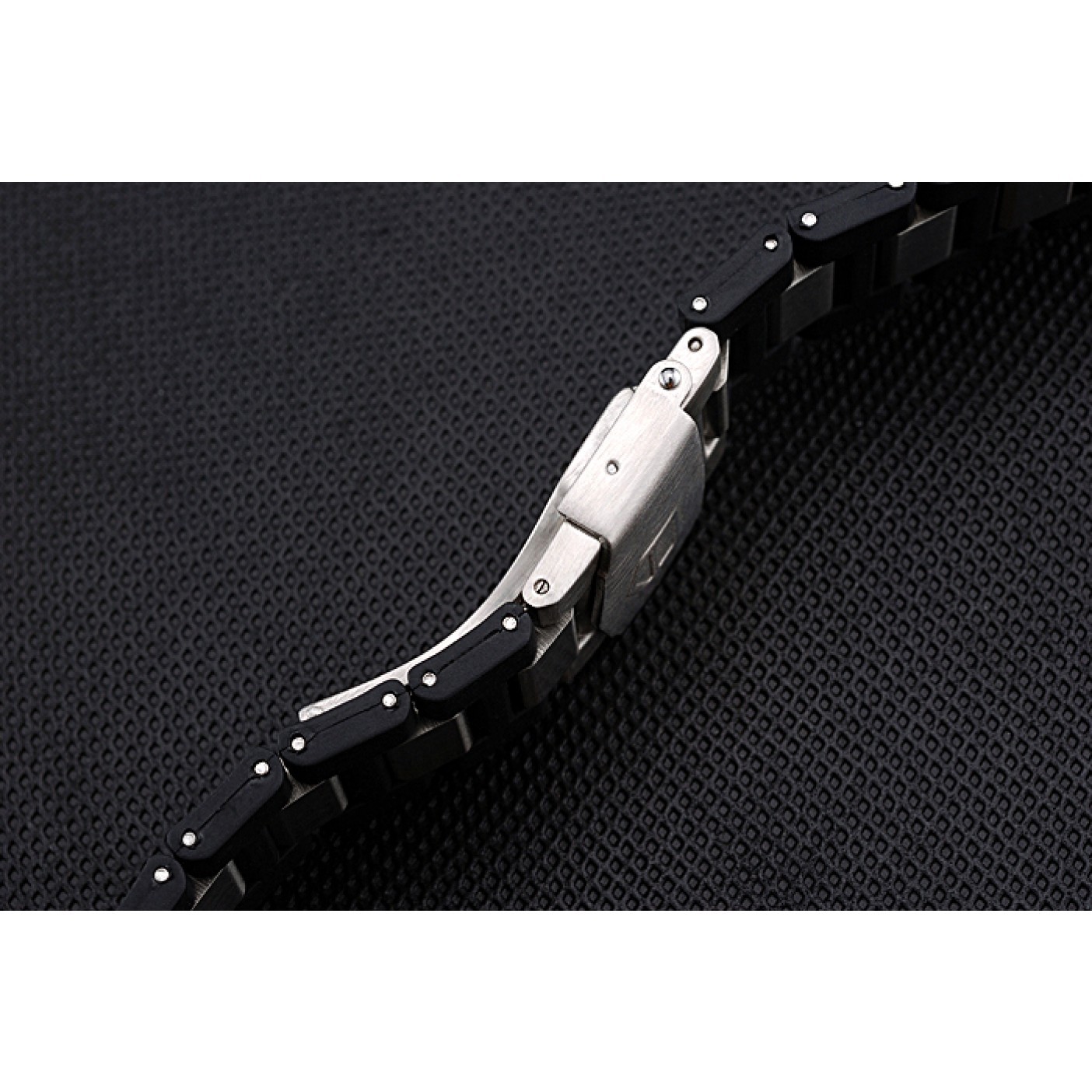 MiroTime Tag Heuer Plated Stainless Steel and Black Rubber Bracelet 622501