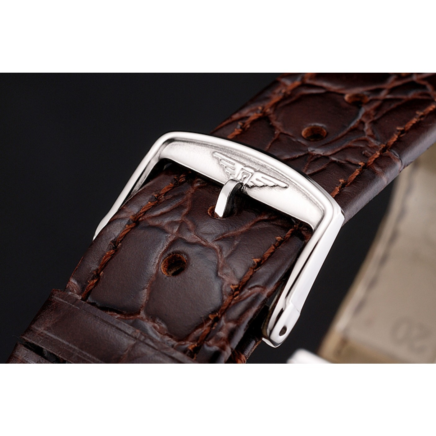 MiroTime Swiss Longines Grande Classique White Dial Roman Numerals Stainless Steel Case Brown Leather Strap