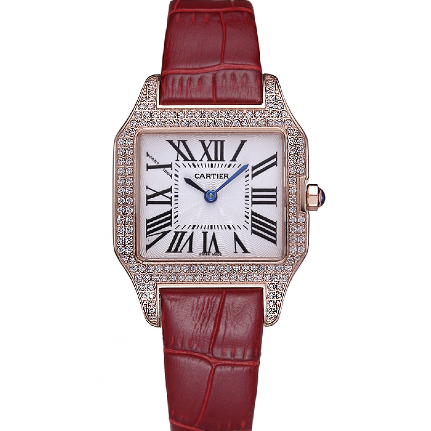 MiroTime Cartier Santos 100 Diamond Rose Gold Bezel 621917