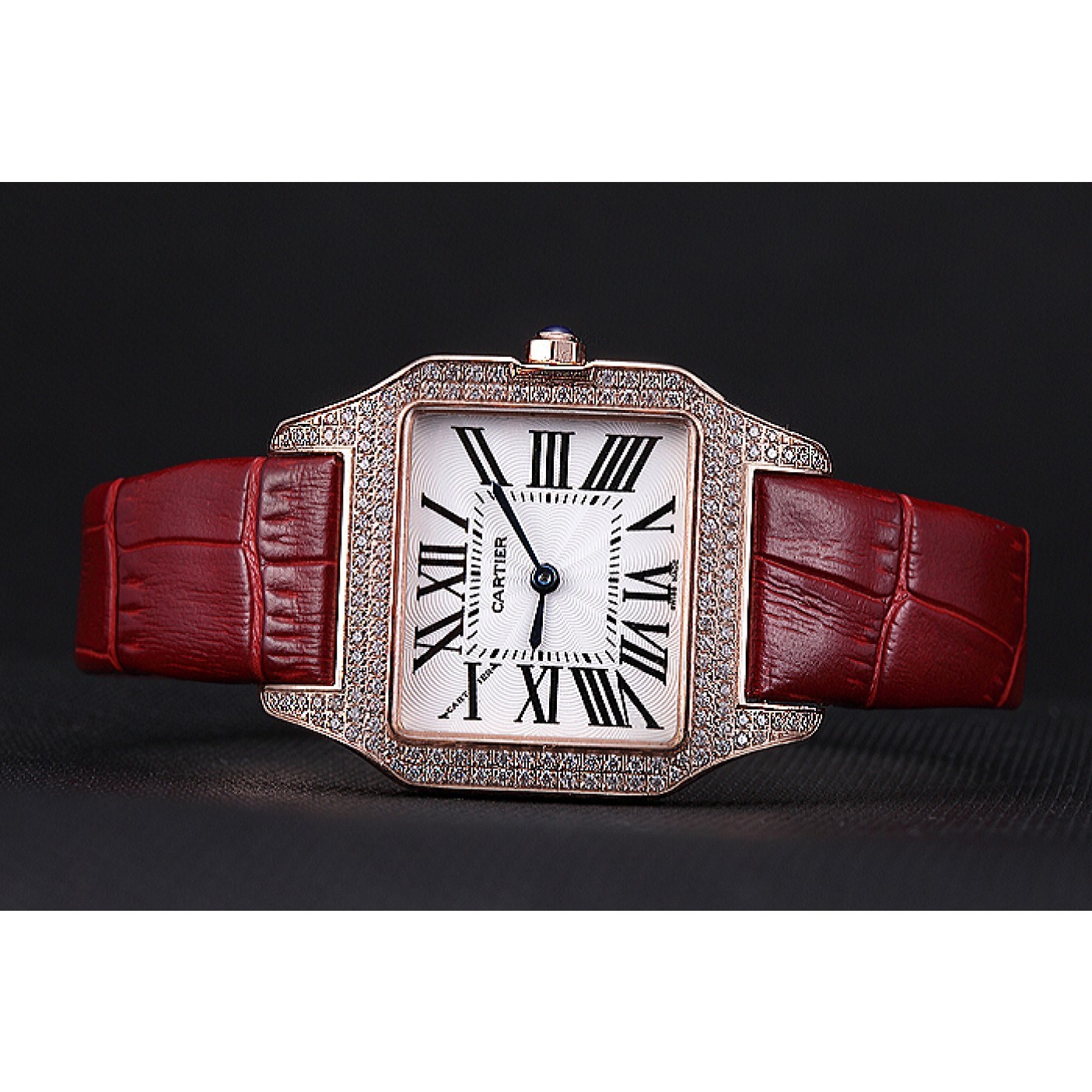 MiroTime Cartier Santos 100 Diamond Rose Gold Bezel 621917