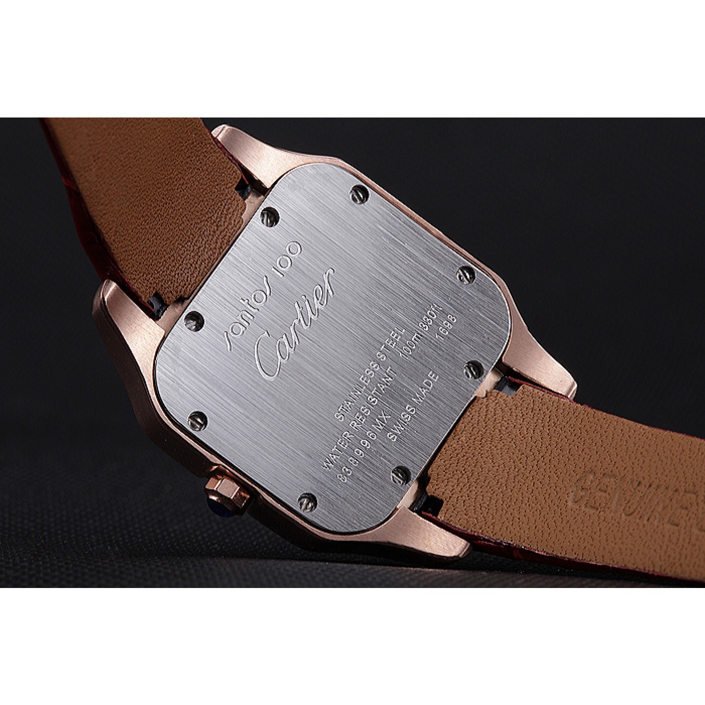 MiroTime Cartier Santos 100 Diamond Rose Gold Bezel 621917