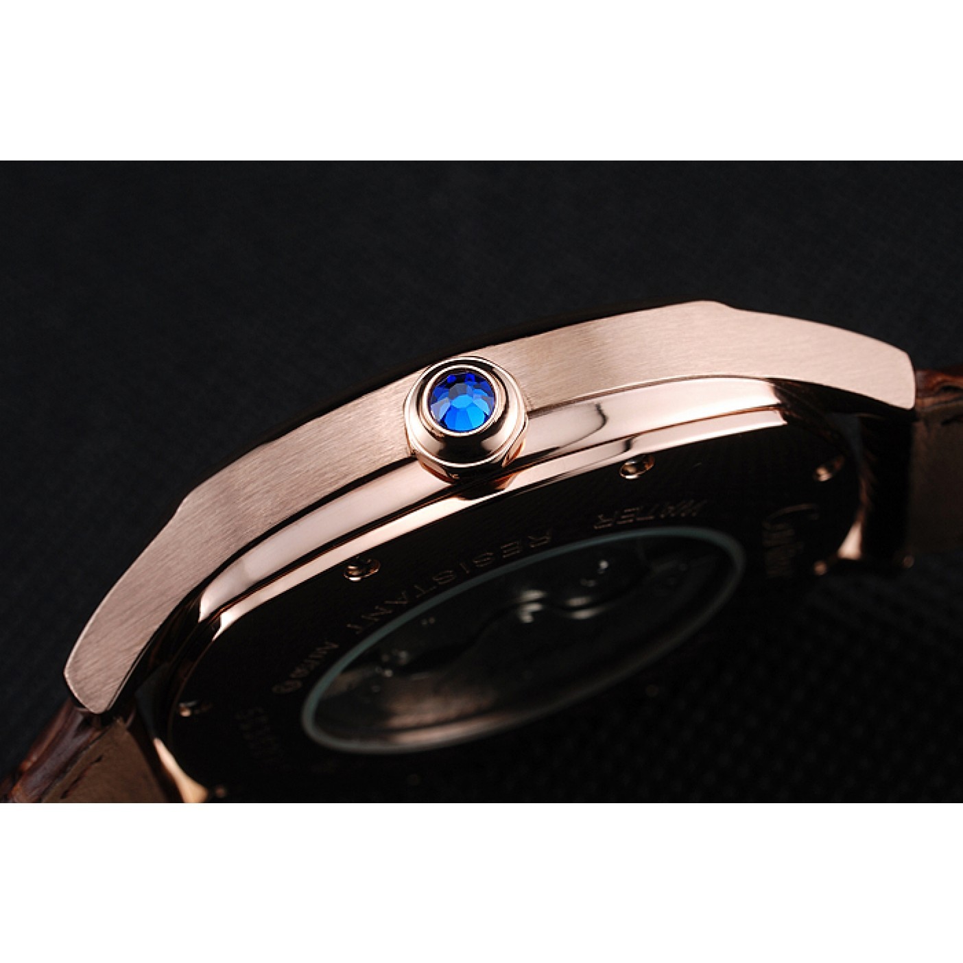 MiroTime Cartier Drive De Cartier White Dial Gold Case Brown Leather Bracelet 1454213