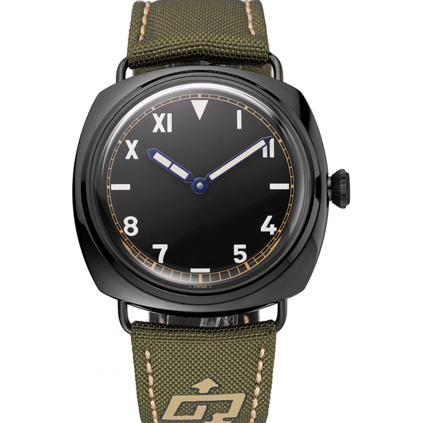 MiroTime Panerai Radiomir California 3 Days Black Dial Green Bracelet 1454018