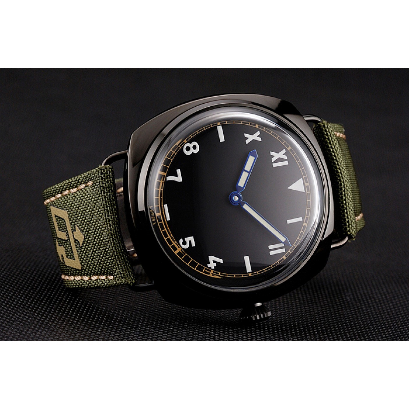 MiroTime Panerai Radiomir California 3 Days Black Dial Green Bracelet 1454018