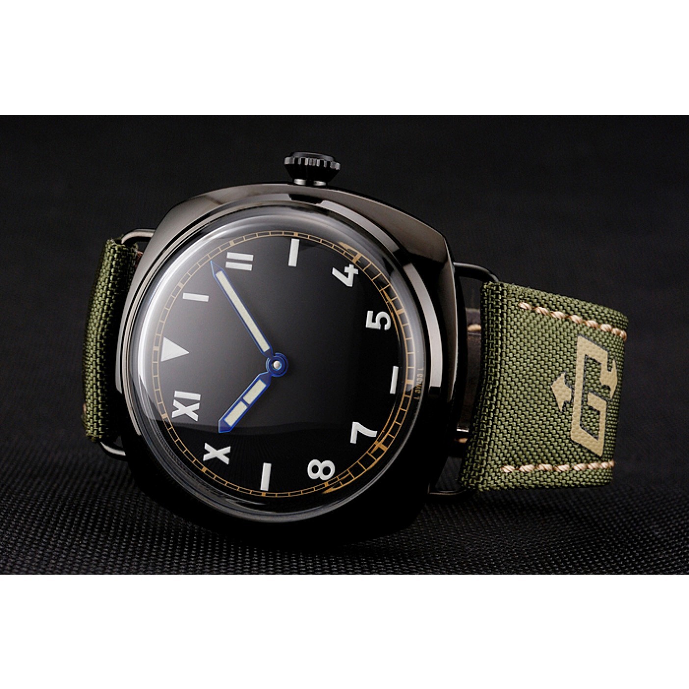 MiroTime Panerai Radiomir California 3 Days Black Dial Green Bracelet 1454018