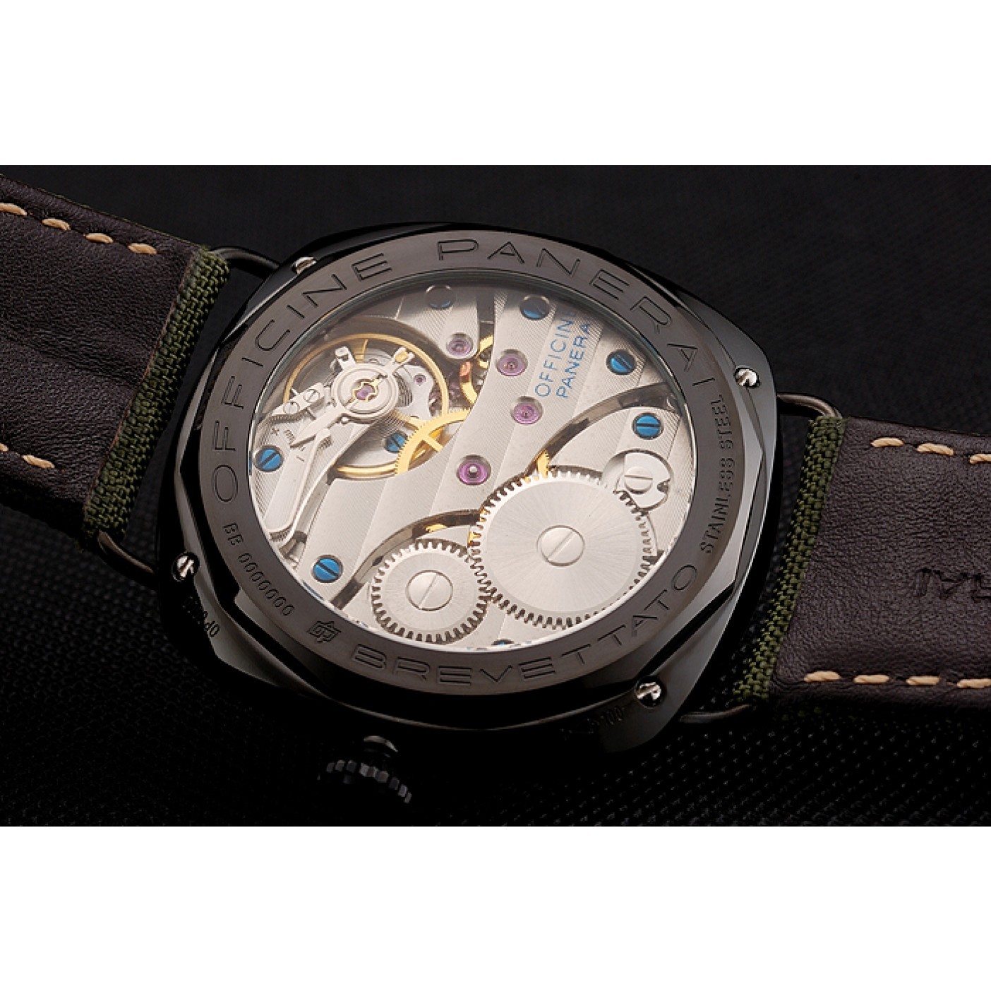 MiroTime Panerai Radiomir California 3 Days Black Dial Green Bracelet 1454018
