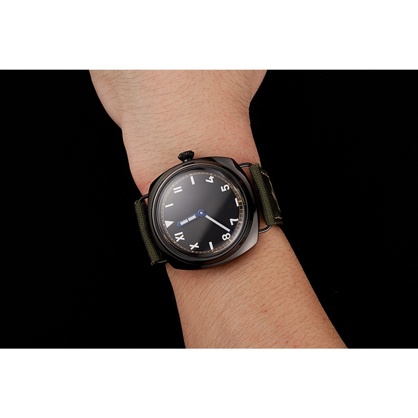 MiroTime Panerai Radiomir California 3 Days Black Dial Green Bracelet 1454018