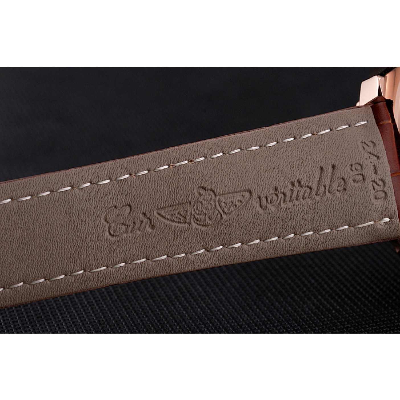 MiroTime Breitling For Bentley Mulliner Tourbillon White Dial Rose Gold Case Brown Leather Strap