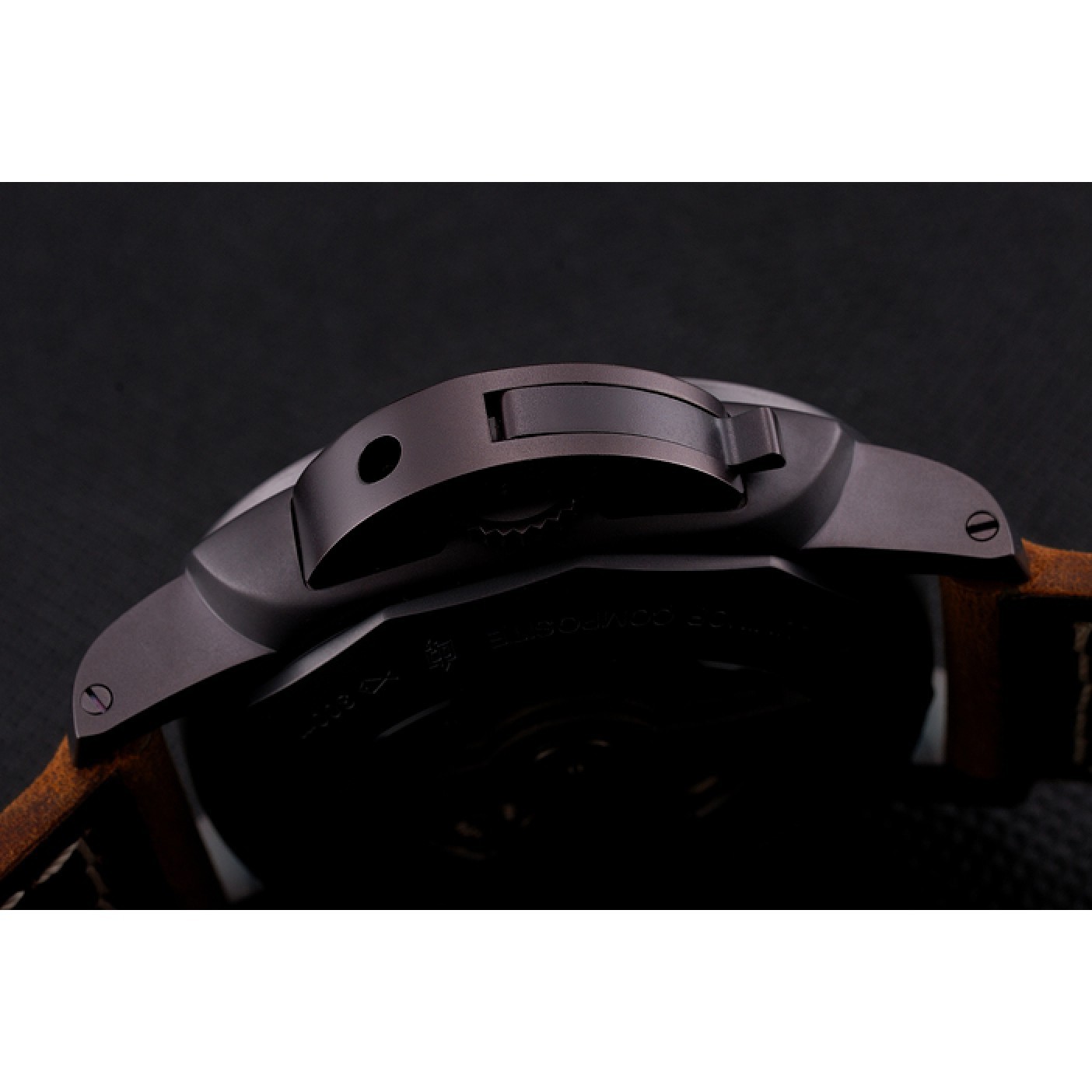 MiroTime Swiss Panerai Luminor Marina 1950 3 Days Brown Dial Black Case Brown Leather Strap