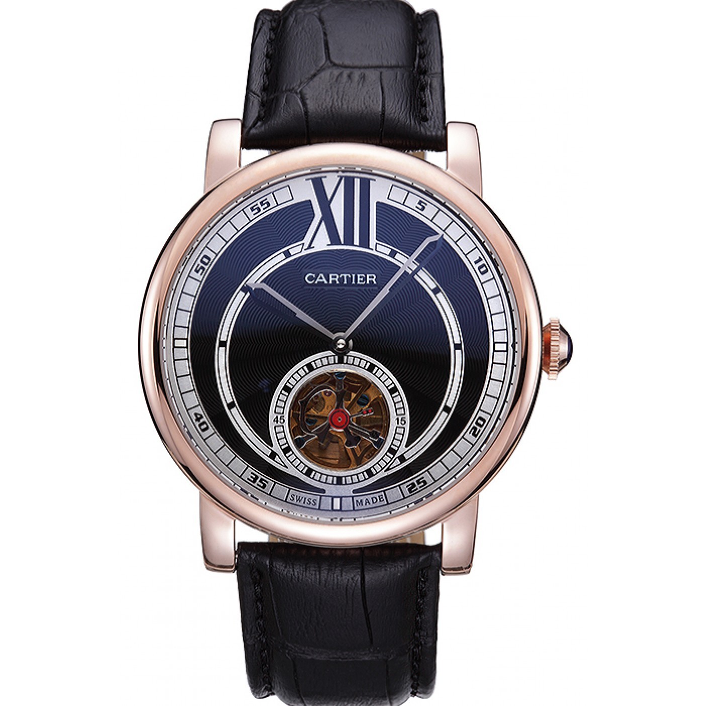 MiroTime Cartier Rotonde Flying Tourbillon Black Dial 621937