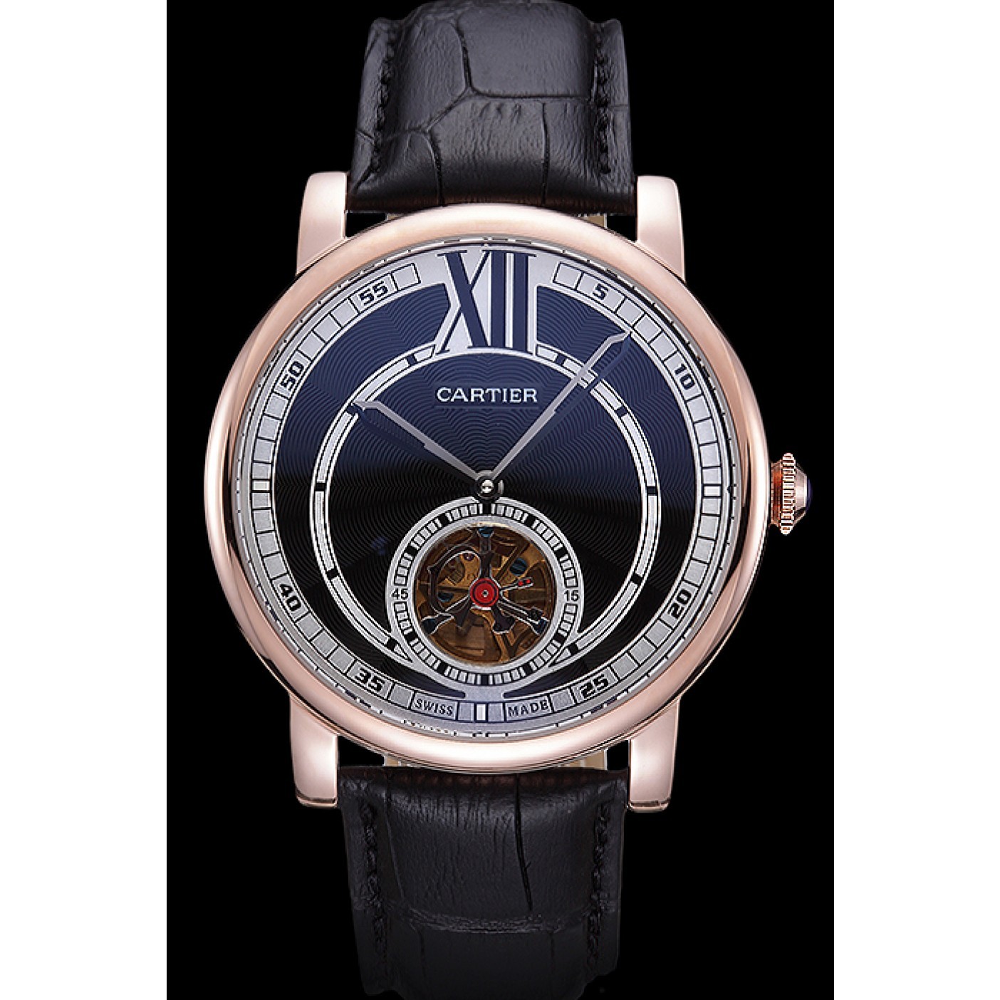 MiroTime Cartier Rotonde Flying Tourbillon Black Dial 621937
