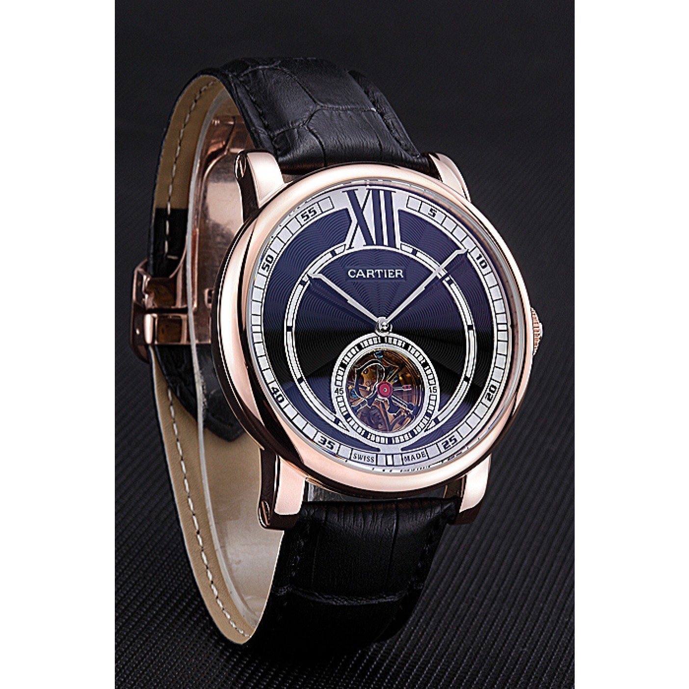 MiroTime Cartier Rotonde Flying Tourbillon Black Dial 621937