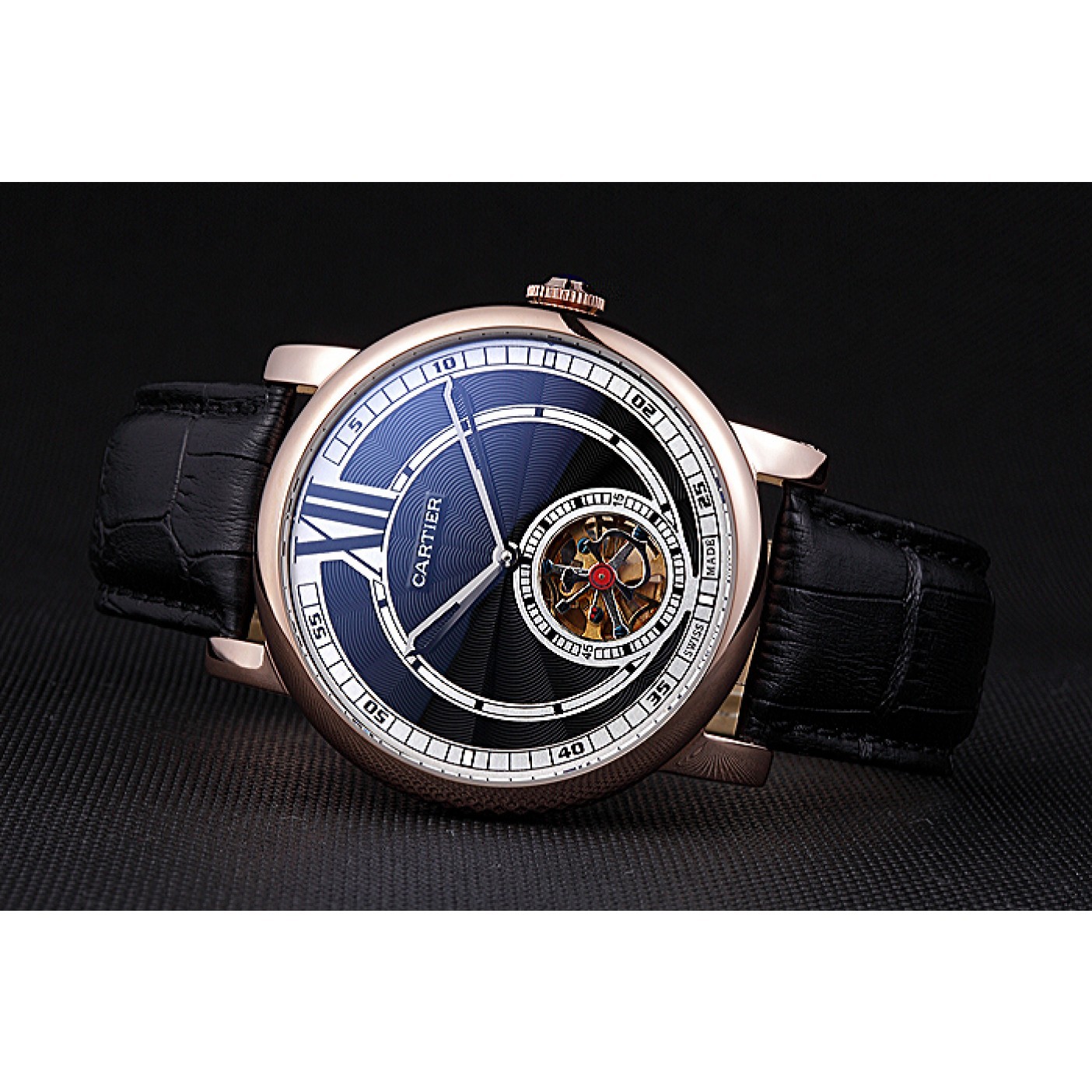 MiroTime Cartier Rotonde Flying Tourbillon Black Dial 621937