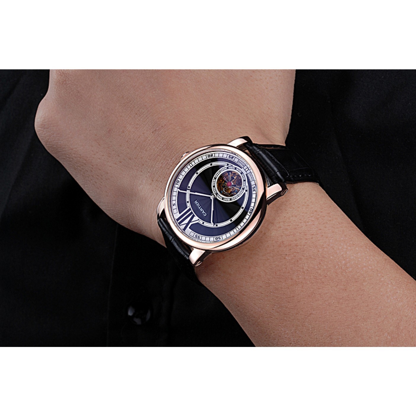 MiroTime Cartier Rotonde Flying Tourbillon Black Dial 621937