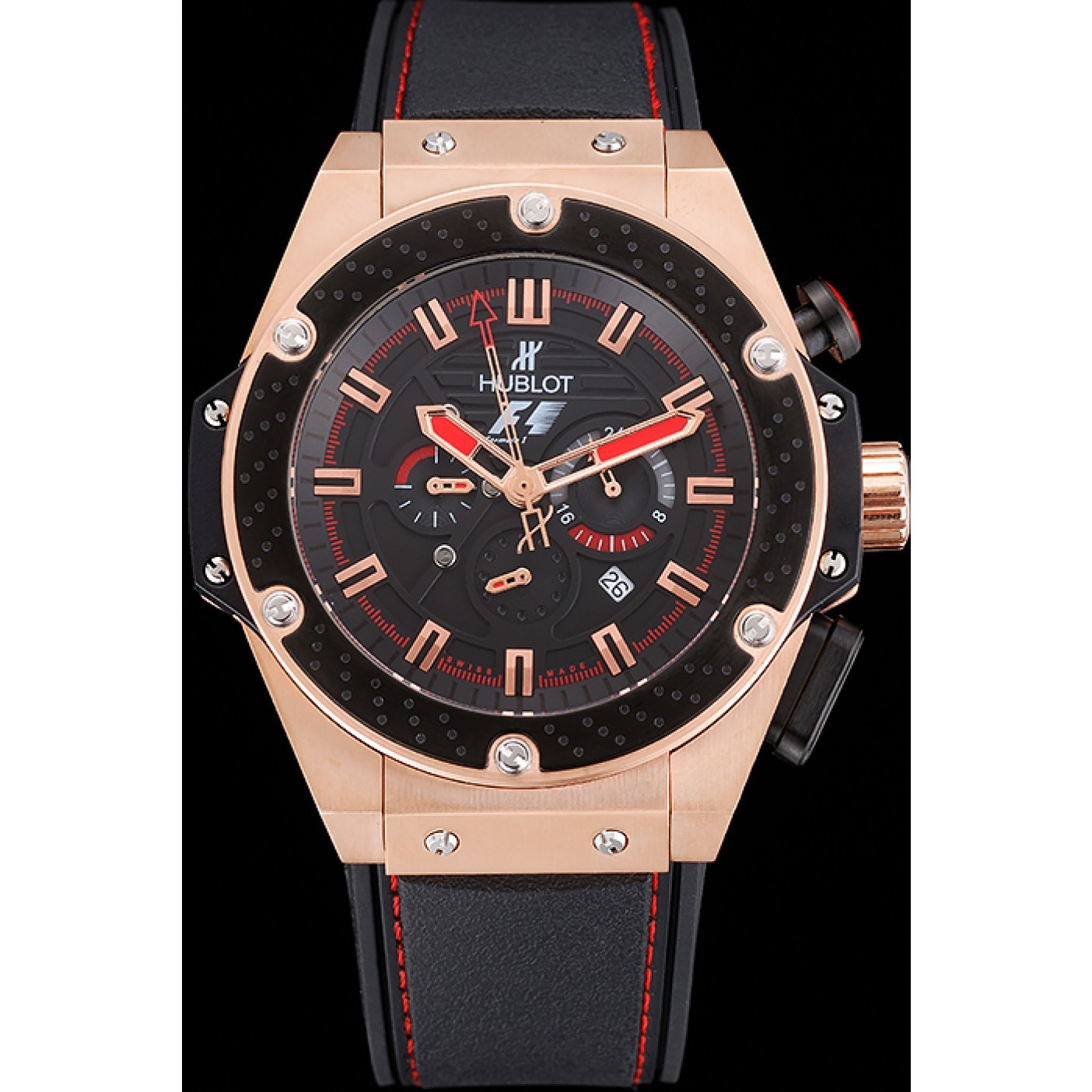 MiroTime Hublot Big Bang King Power Formula 1 Gold Case Black Dial 622249