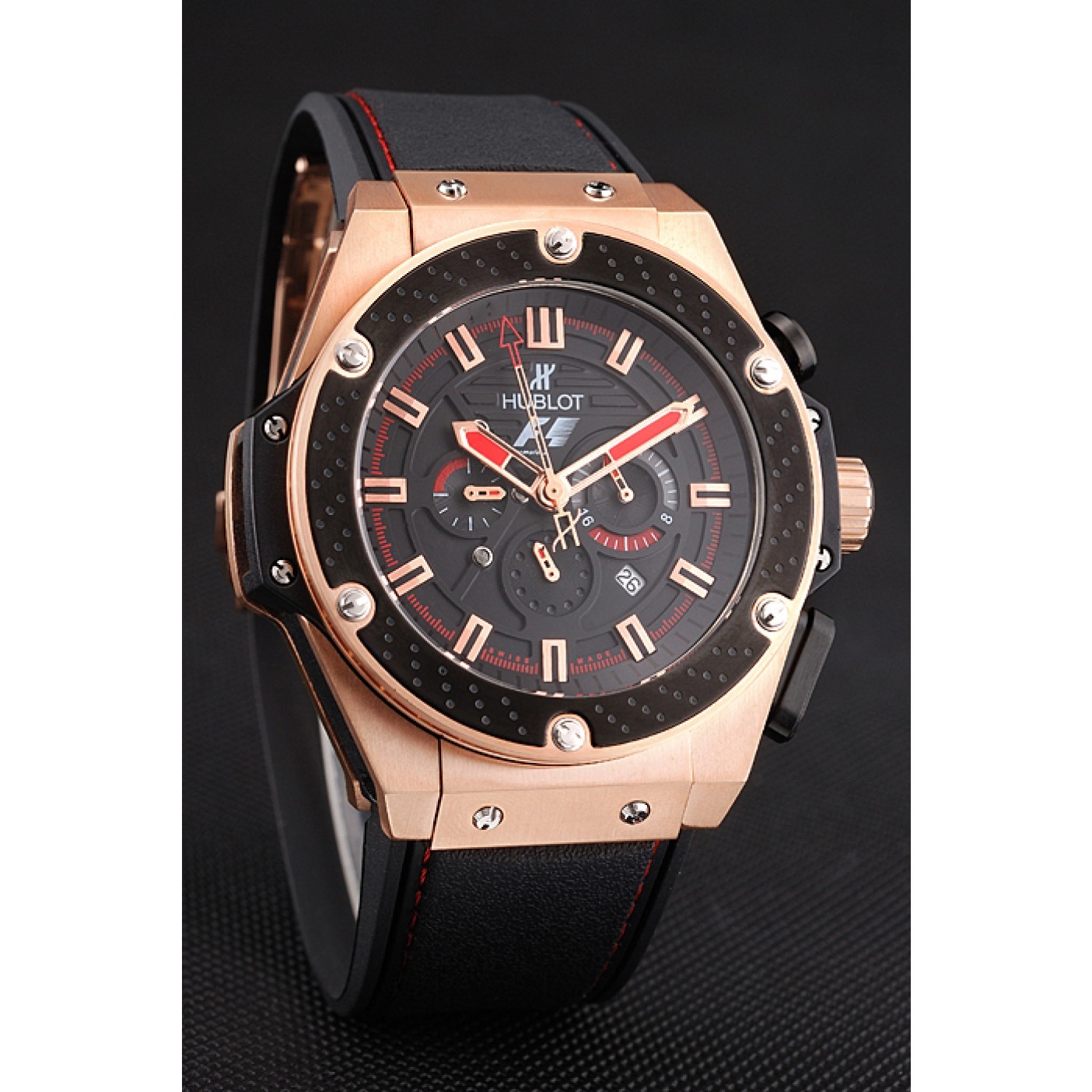 MiroTime Hublot Big Bang King Power Formula 1 Gold Case Black Dial 622249