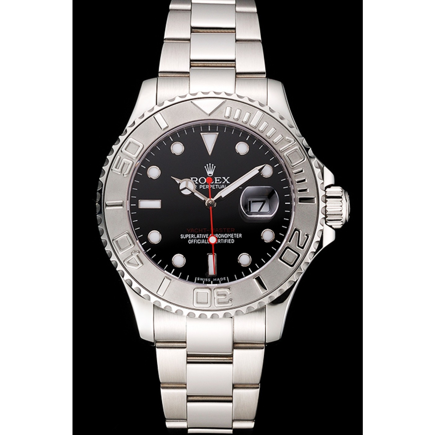 MiroTime Rolex Yacht-Master Black Dial Stainless Steel Case And Bracelet