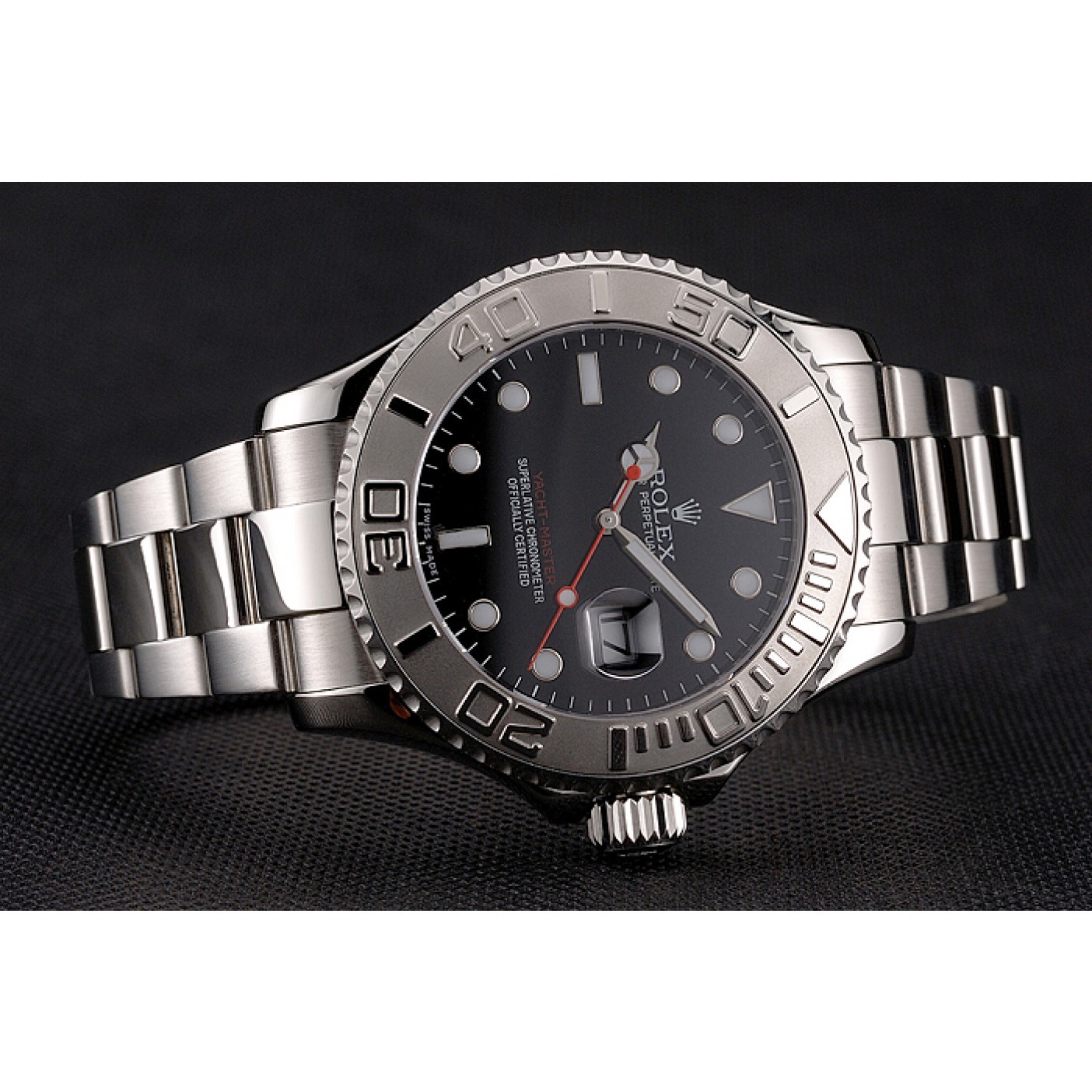 MiroTime Rolex Yacht-Master Black Dial Stainless Steel Case And Bracelet