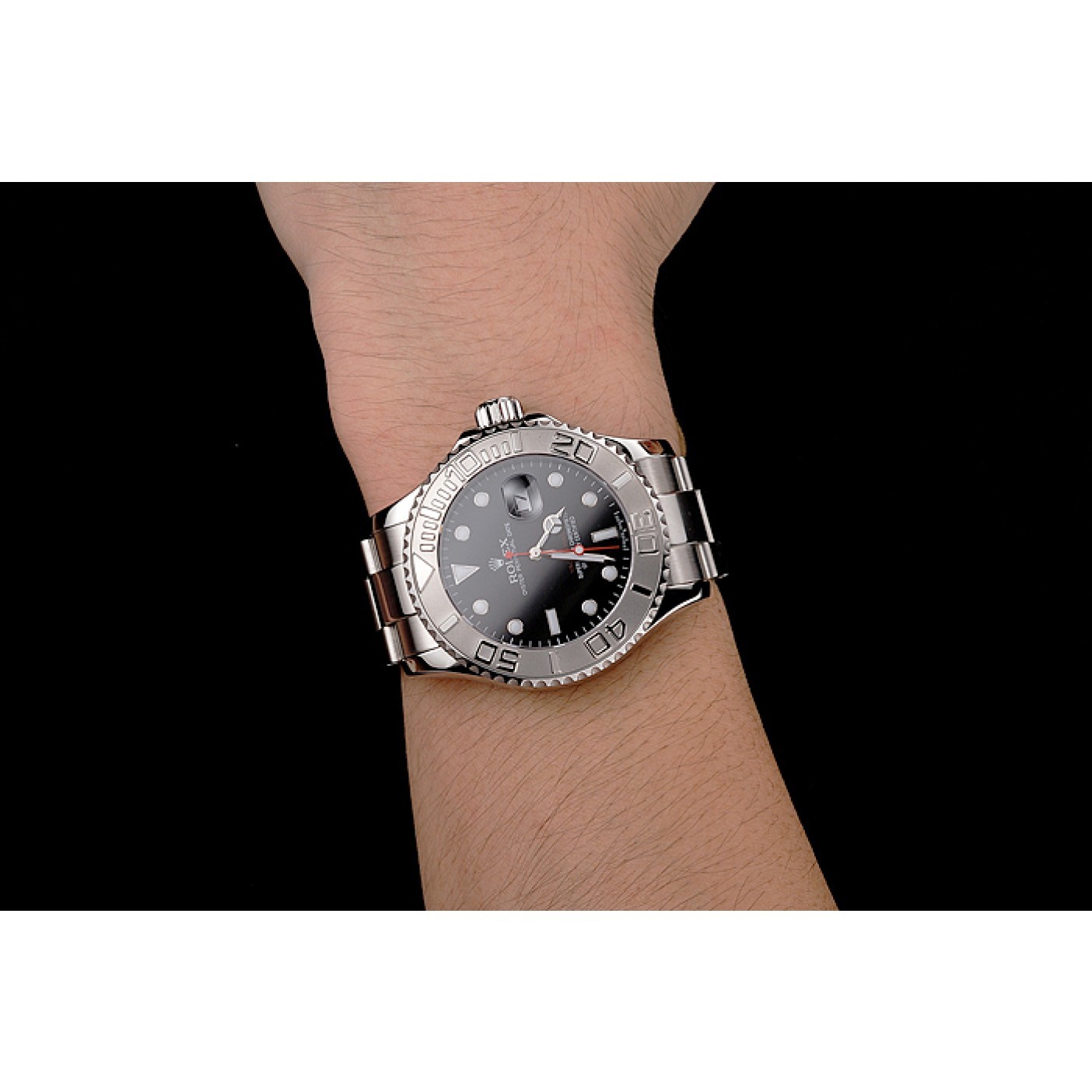 MiroTime Rolex Yacht-Master Black Dial Stainless Steel Case And Bracelet
