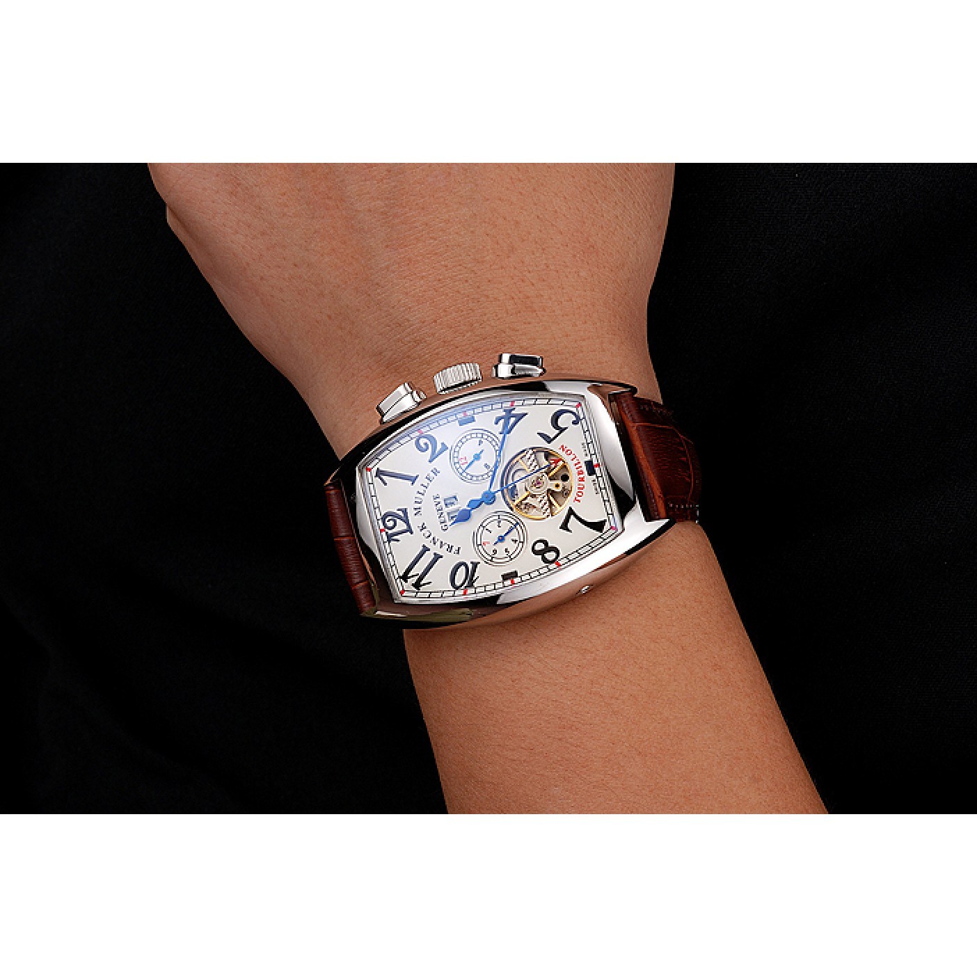 MiroTime Franck Muller Casablanca White Dial Red Accent Number Tourbillon 41958