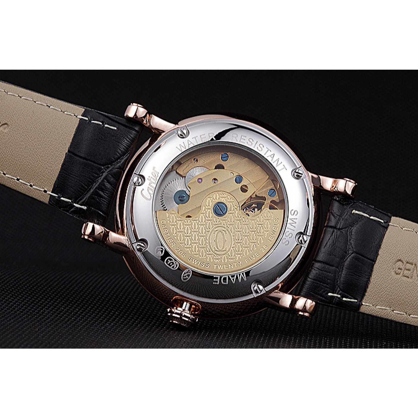 MiroTime Cartier Rotonde Flying Tourbillon Diamonds Black Dial 621951