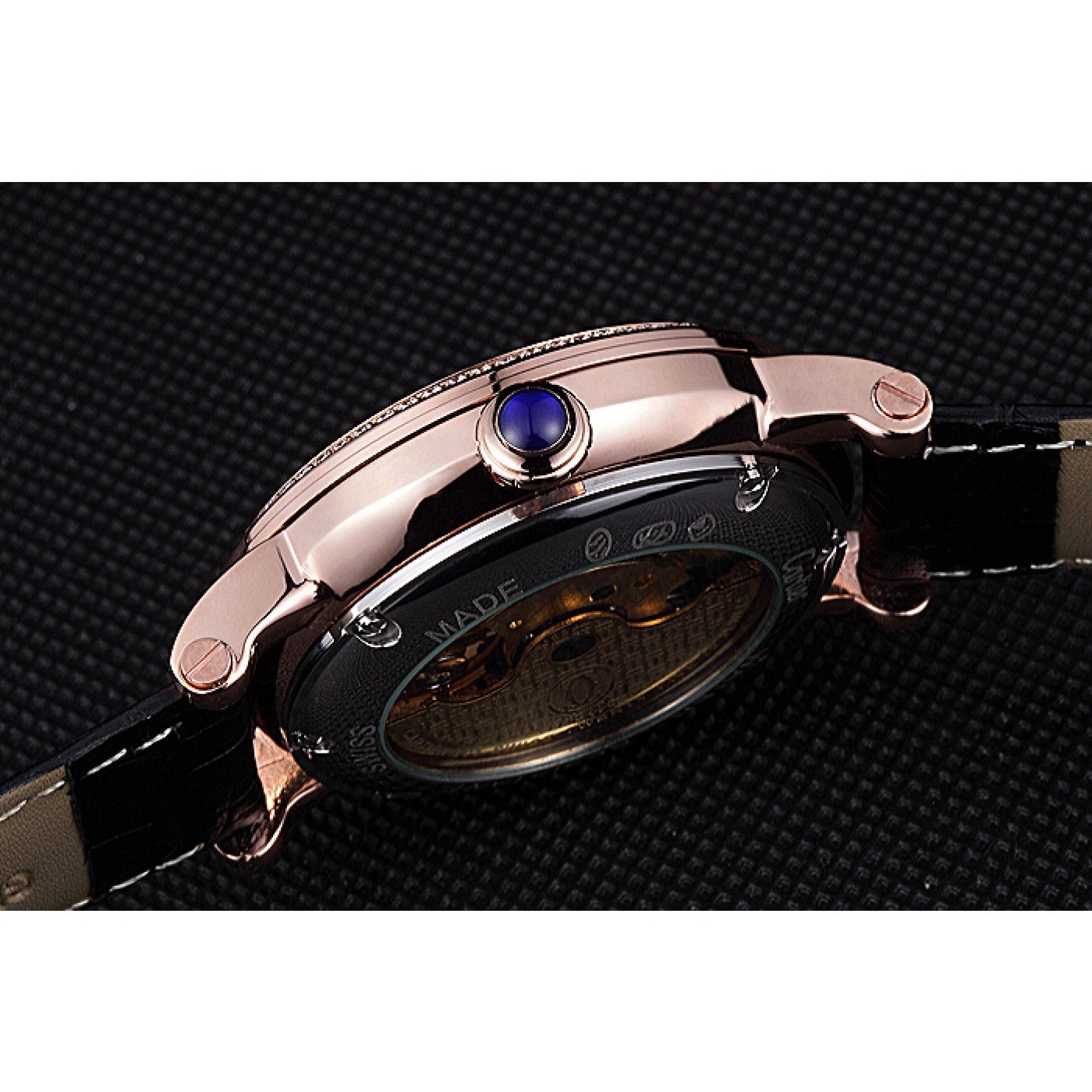 MiroTime Cartier Rotonde Flying Tourbillon Diamonds Black Dial 621951
