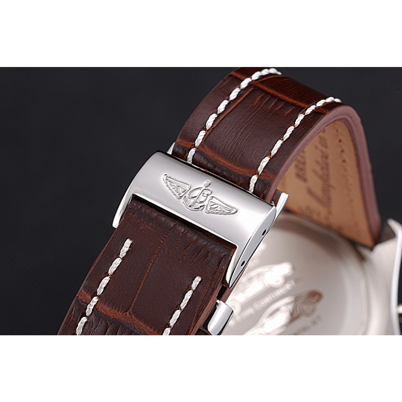 MiroTime Breitling Bentley Mulliner Tourbillon White Dial Stainless Steel Case Brown Leather Strap 622729