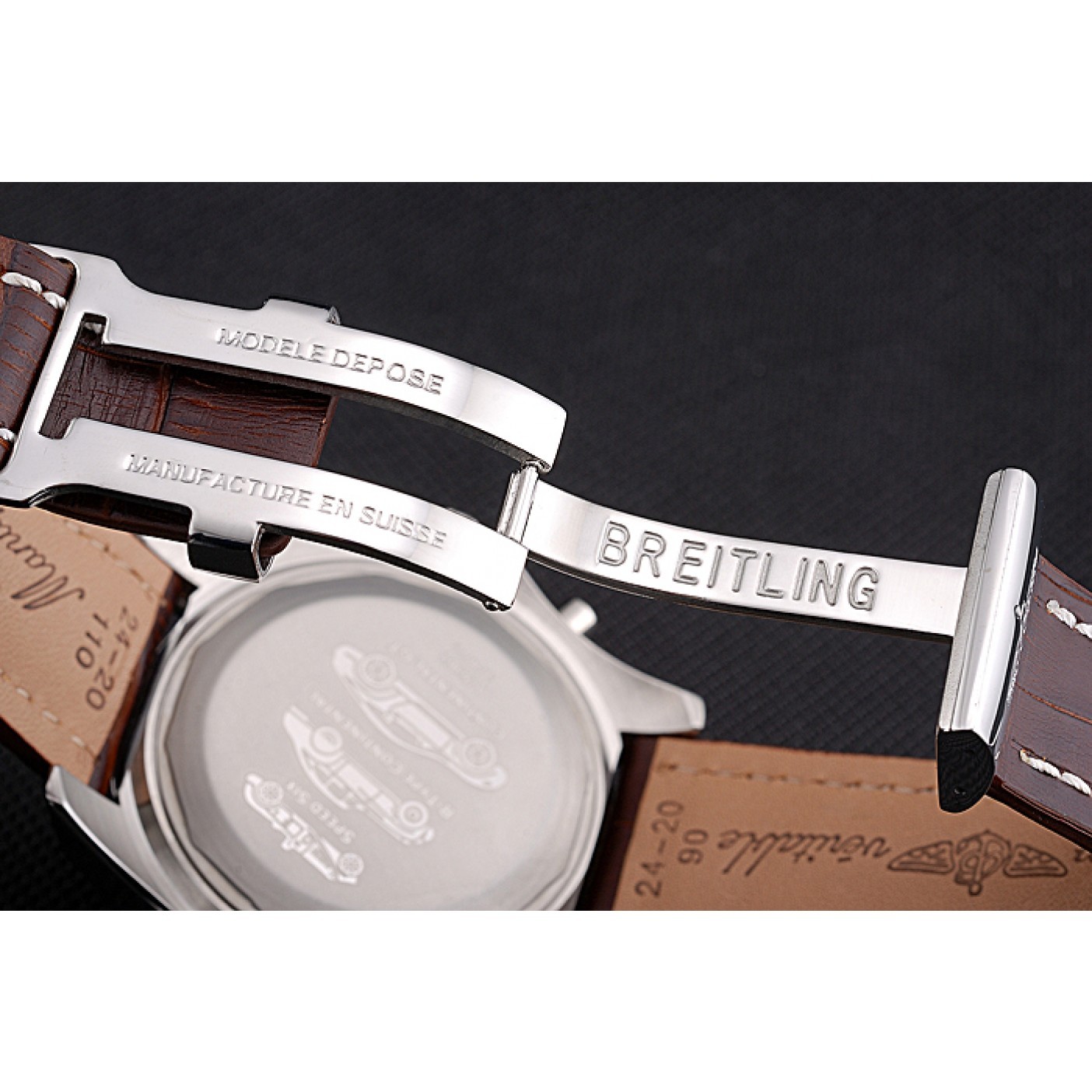 MiroTime Breitling Bentley Mulliner Tourbillon White Dial Stainless Steel Case Brown Leather Strap 622729