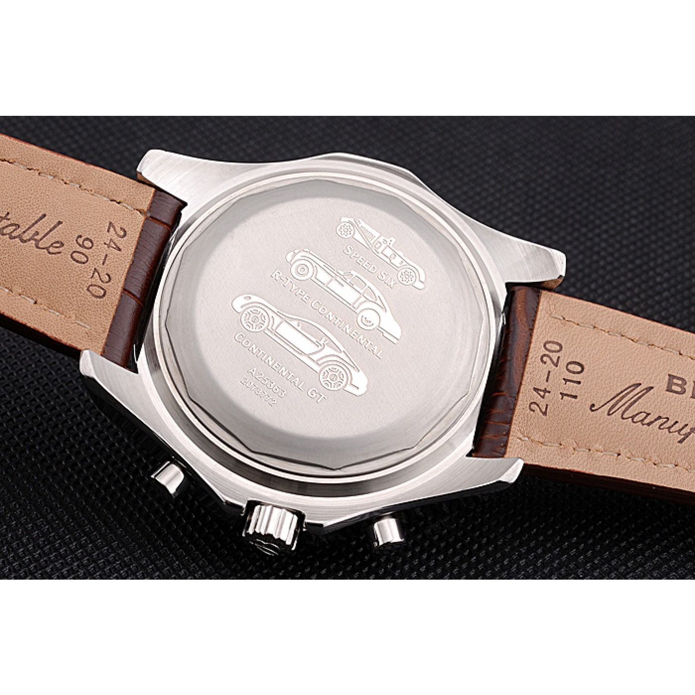 MiroTime Breitling Bentley Mulliner Tourbillon White Dial Stainless Steel Case Brown Leather Strap 622729