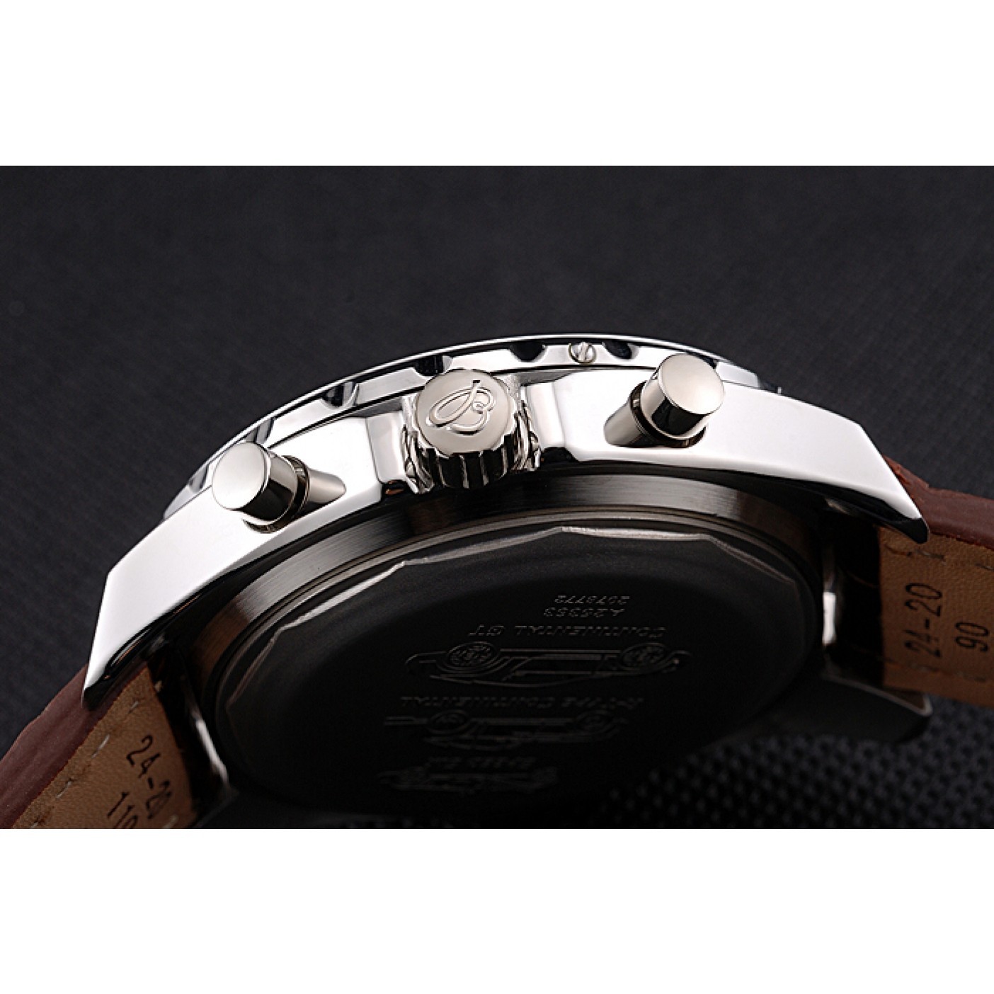 MiroTime Breitling Bentley Mulliner Tourbillon White Dial Stainless Steel Case Brown Leather Strap 622729