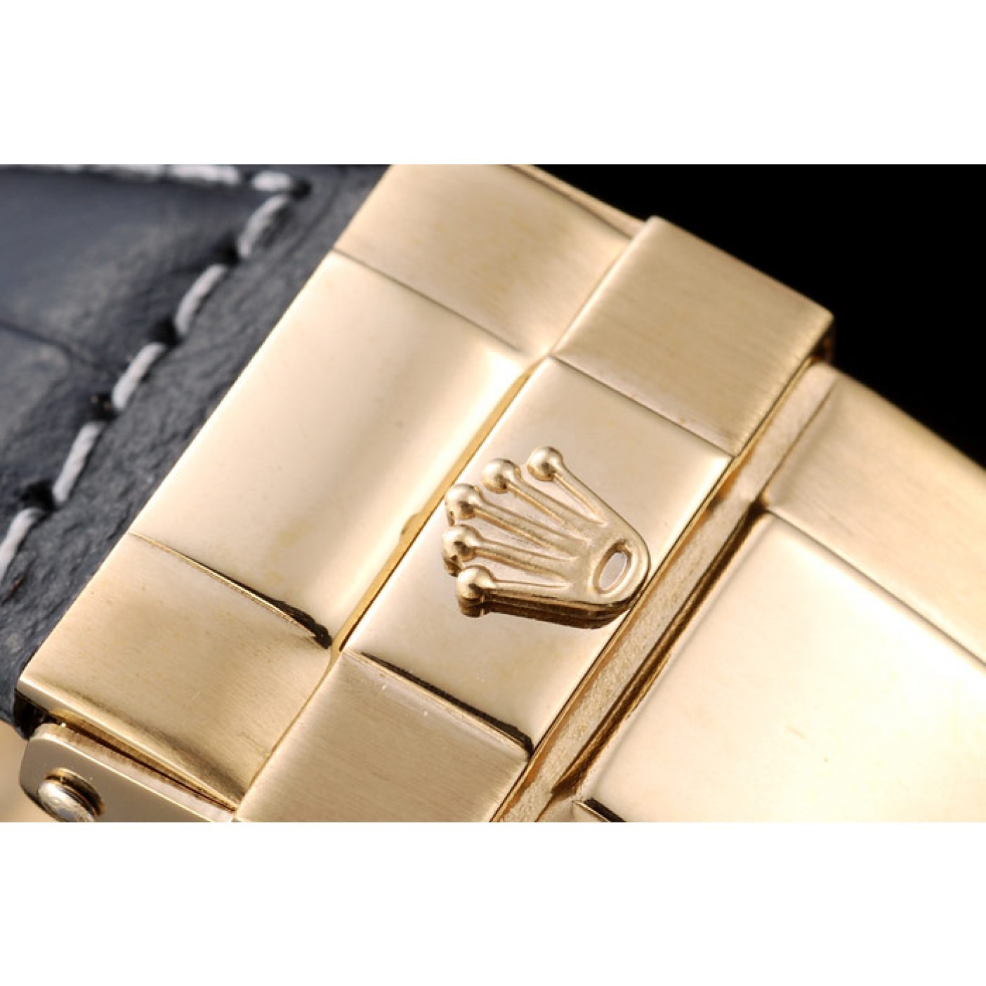 MiroTime Rolex Daytona Gold Case Crystal Studded Bezel Black Dial