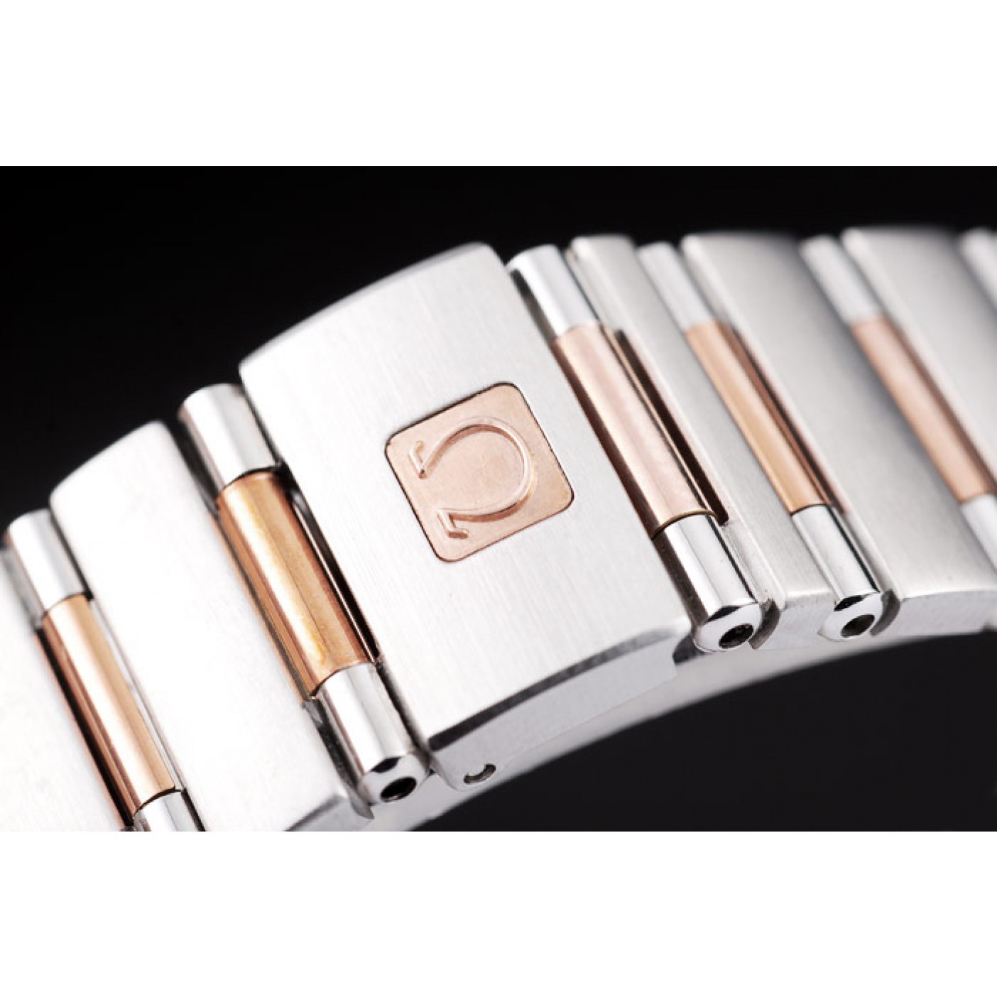 MiroTime Omega Swiss Constellation Jewelry Rose Gold Case Black Dial 98114