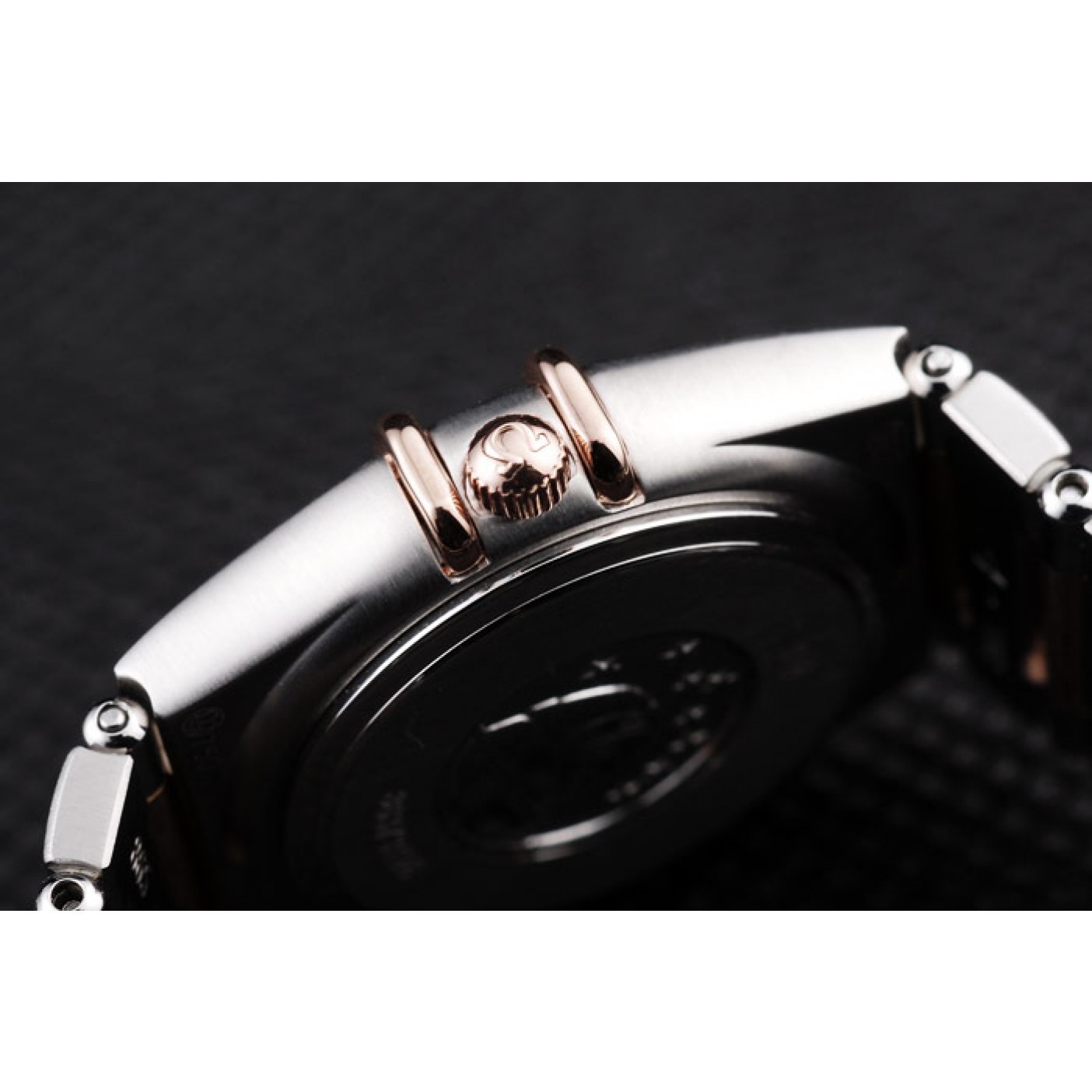 MiroTime Omega Swiss Constellation Jewelry Rose Gold Case Black Dial 98114